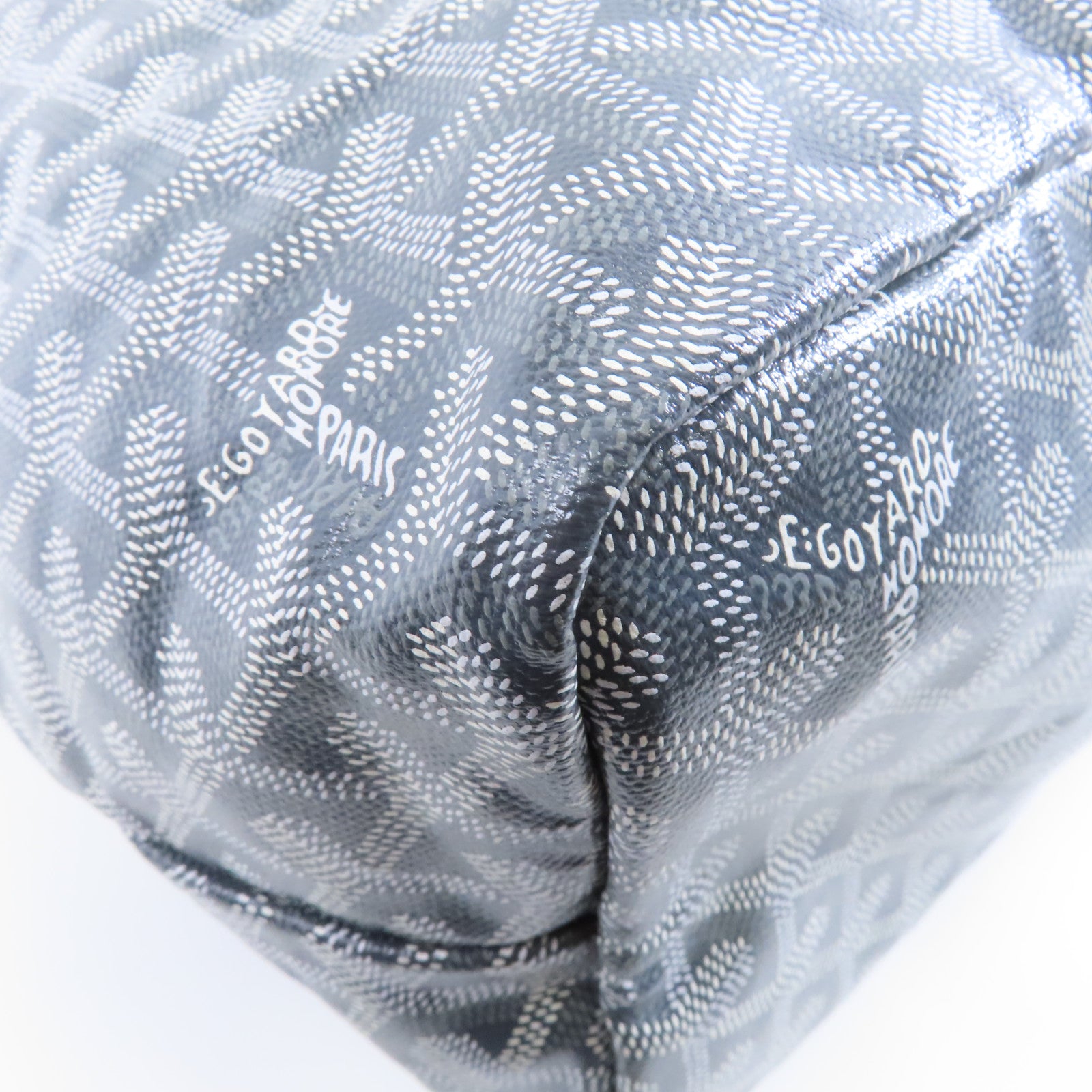 GOYARD 塗層帆布Saint Lonis PM銀扣手挽袋灰色