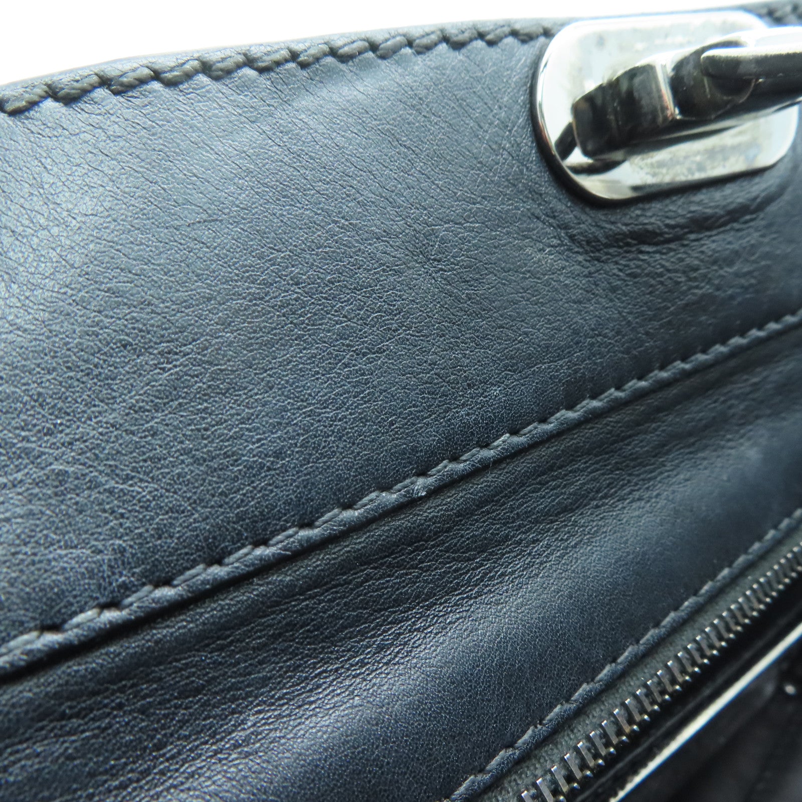 Valentino 牛皮皮革2way Shoulder Bag银扣手挽肩背两用袋黑色