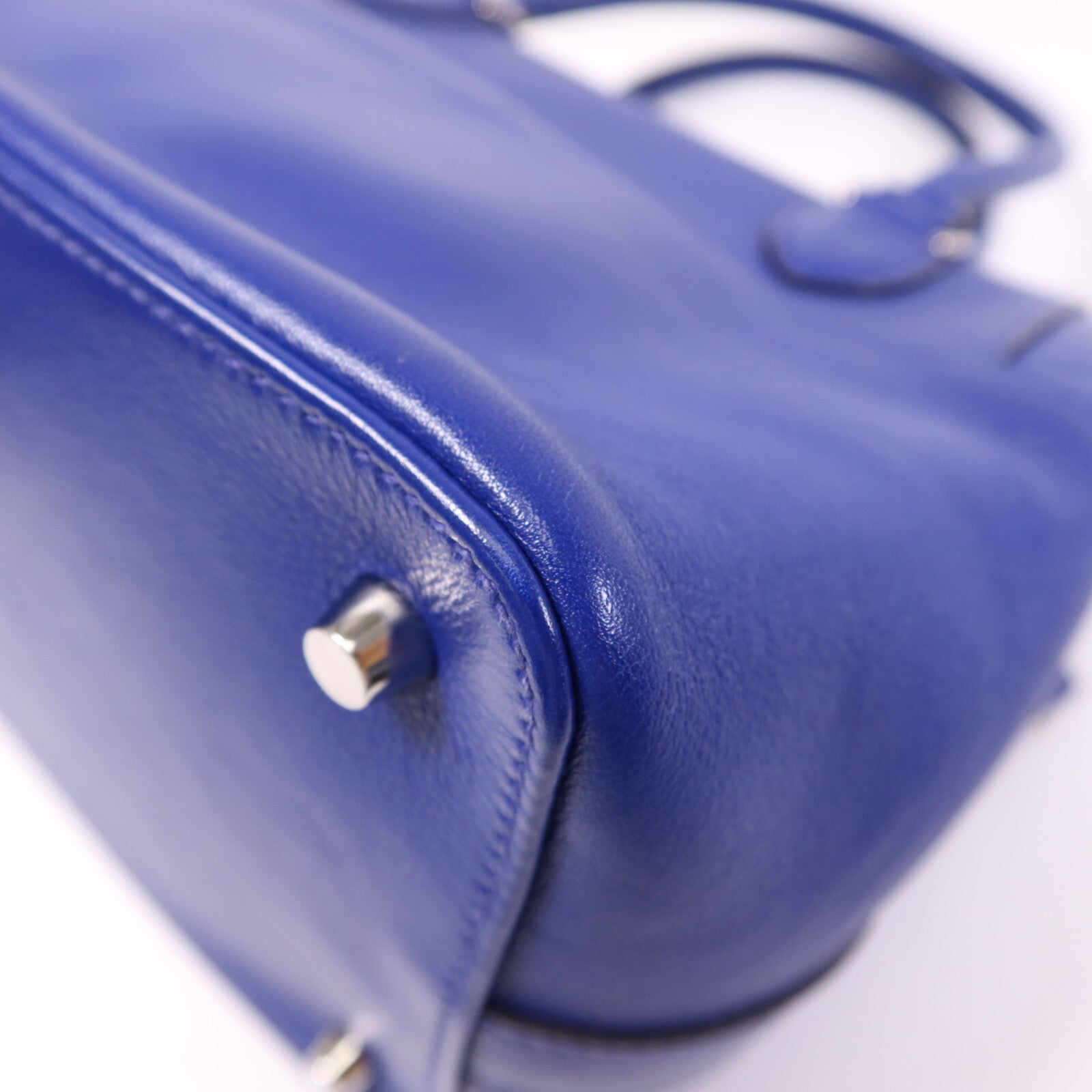 HERMES Evercolor皮革Tool Box 20銀扣手挽肩背兩用袋Blue Electric