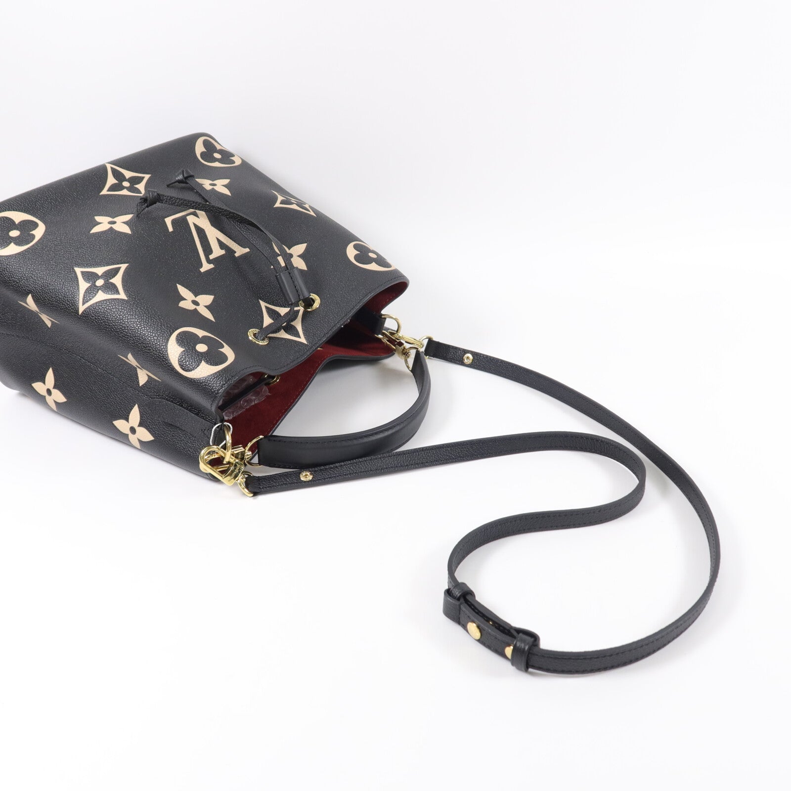 LOUIS VUITTON Monogram Empreinte Bicolor Neo Noe MM金手挽肩背兩用袋