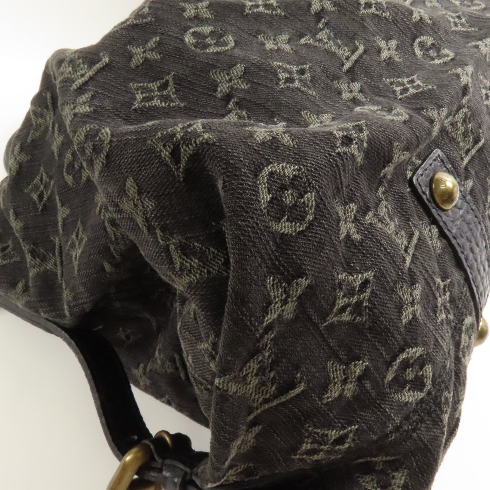 LOUIS VUITTON Monogram Denim Neo Cabby MM金扣手挽肩背兩用袋