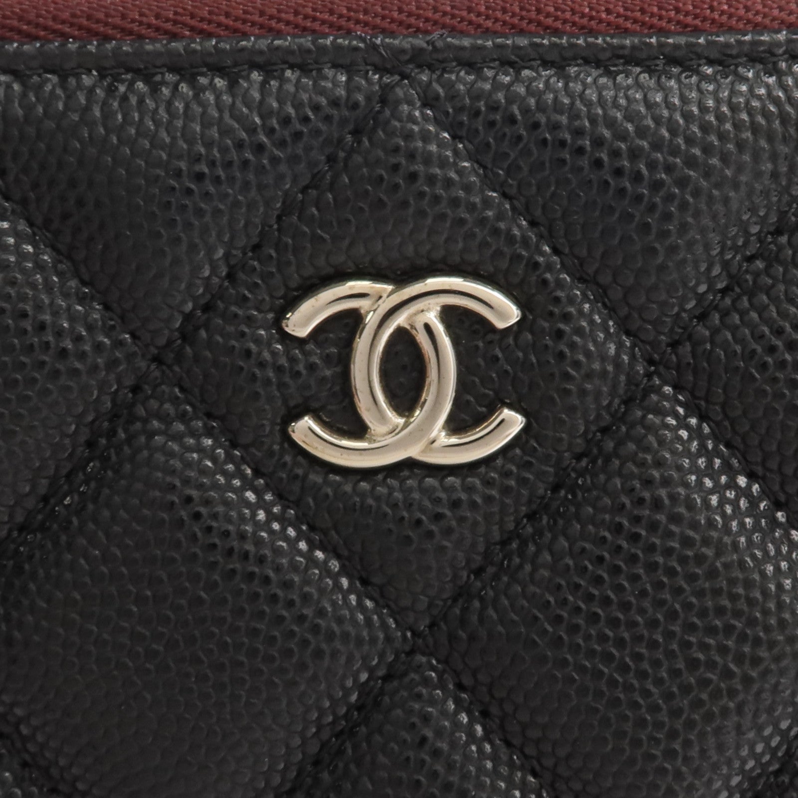 CHANEL 牛皮皮革Pouch銀扣手拿包