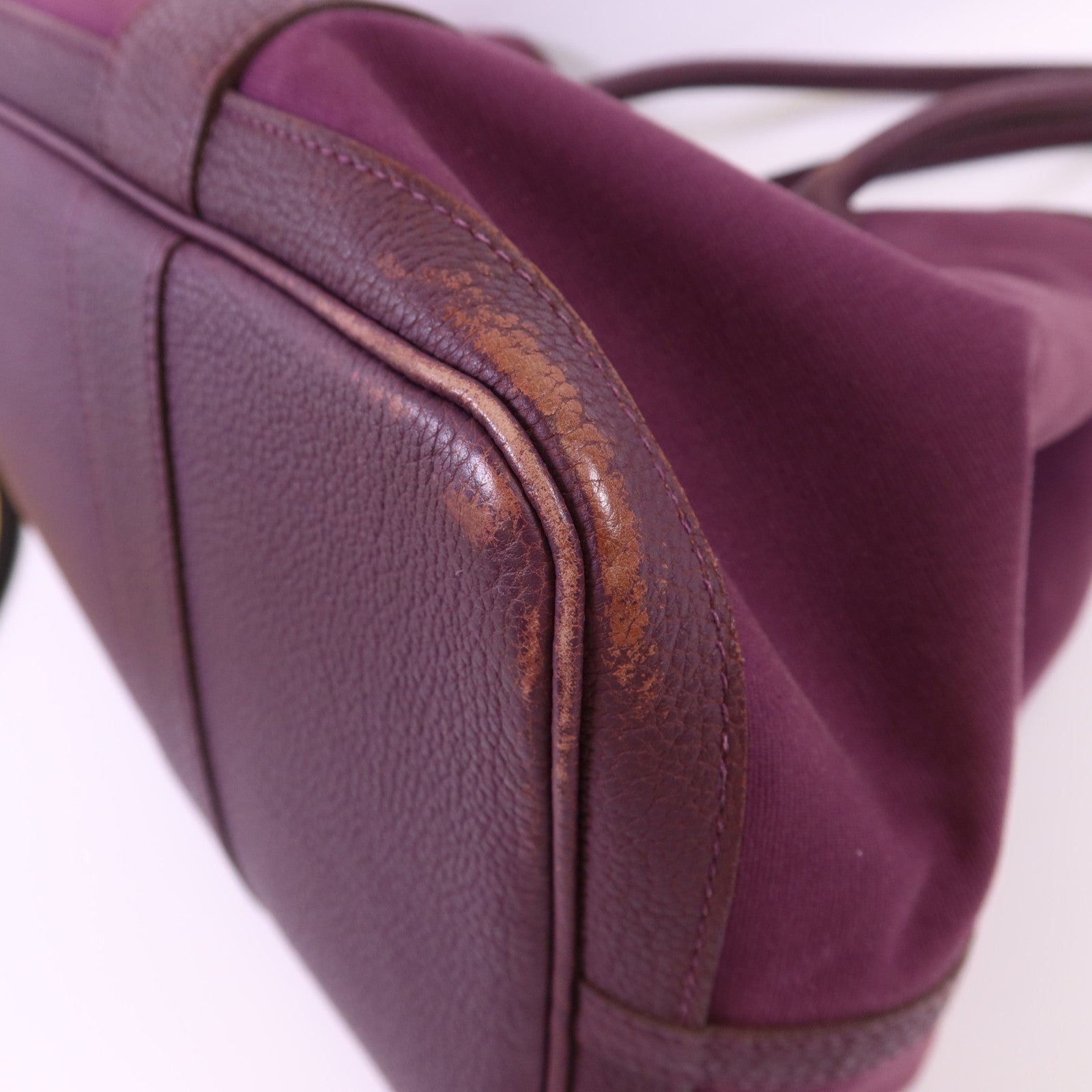 HERMES 帆布Garden Party PM銀扣手挽袋