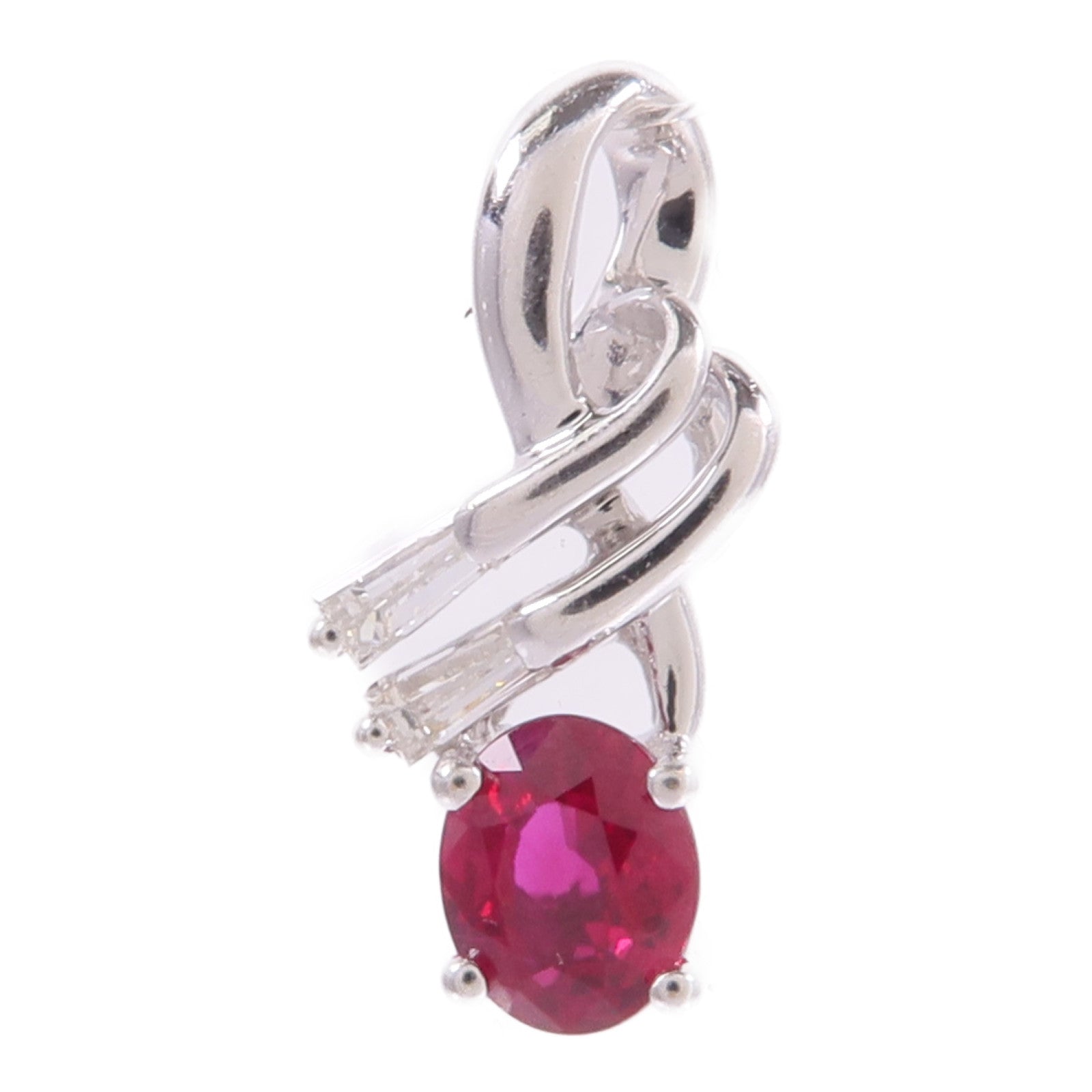 JEWELRY 18K白金Ruby Pendant Top紅寶石吊墜