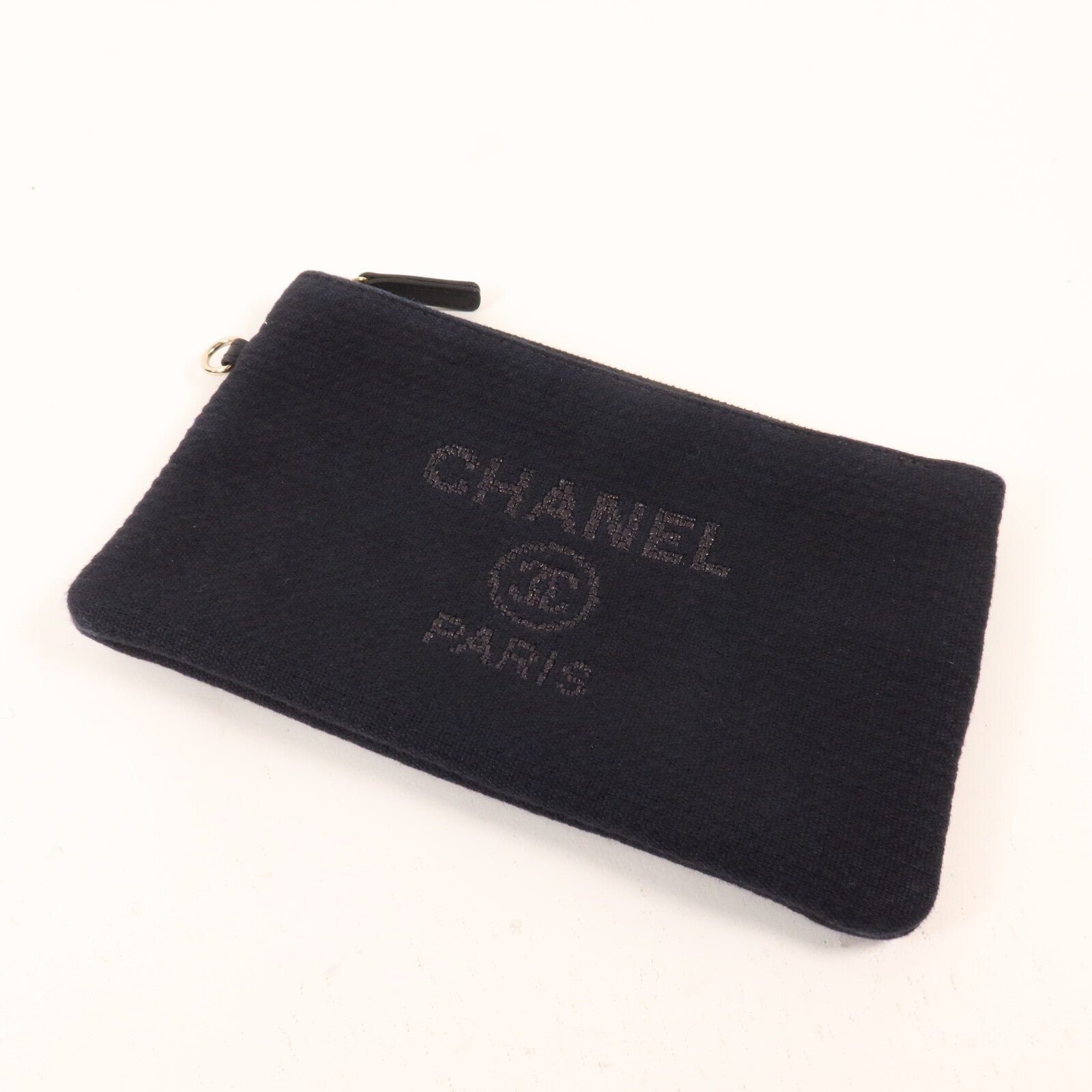 CHANEL 帆布Deauville MM鏈帶手挽肩背兩用袋