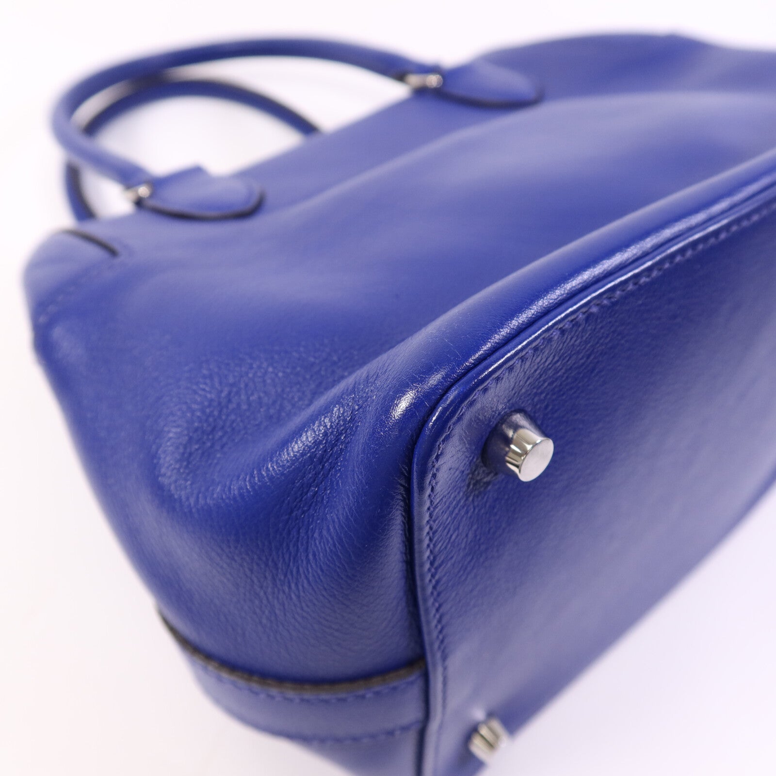 HERMES Evercolor皮革Tool Box 20銀扣手挽肩背兩用袋Blue Electric