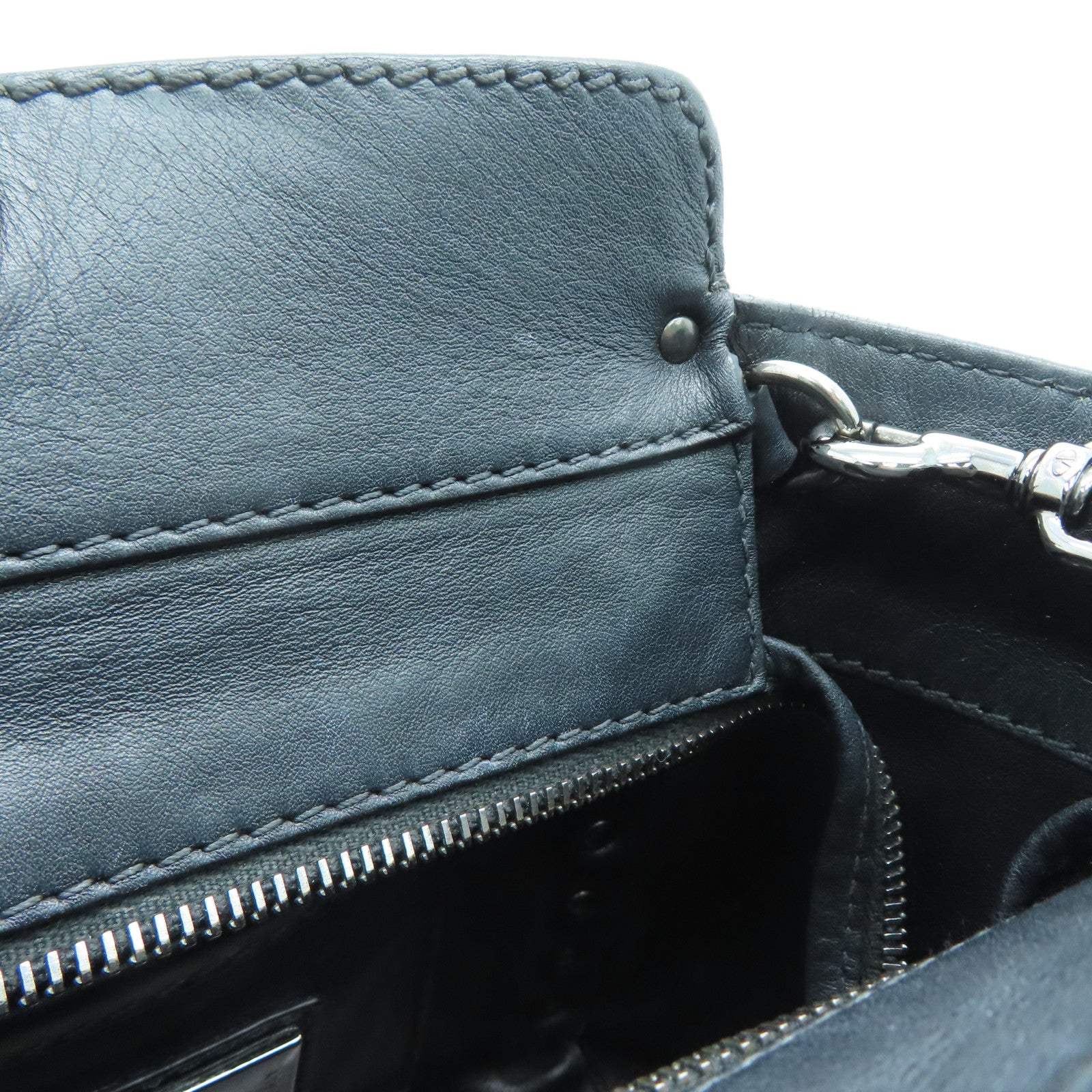 Valentino 牛皮皮革2way Shoulder Bag银扣手挽肩背两用袋黑色