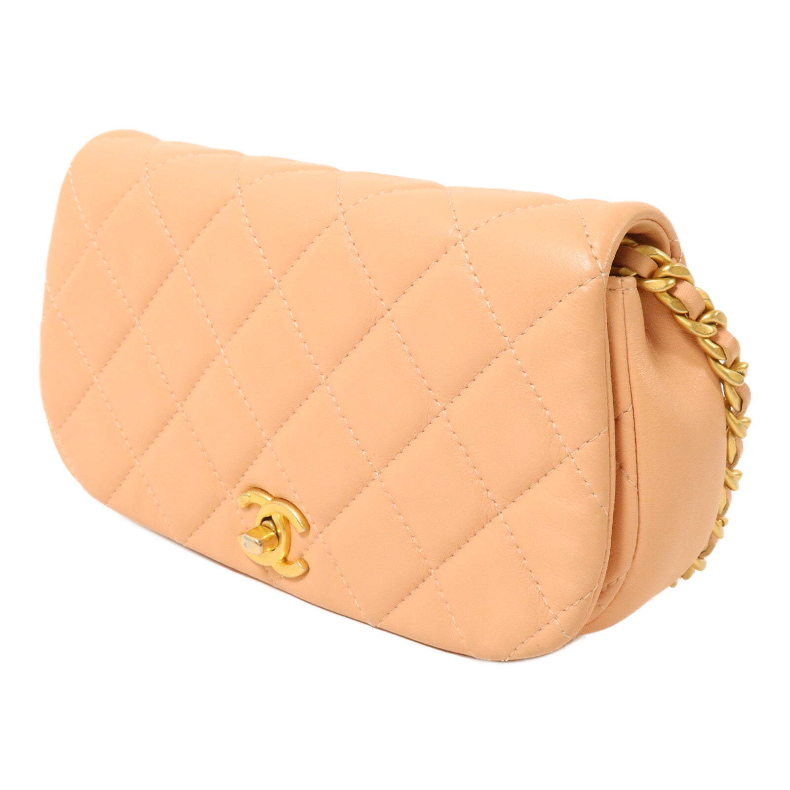 CHANEL 牛皮皮革Chain Shoulder鏈帶肩背袋