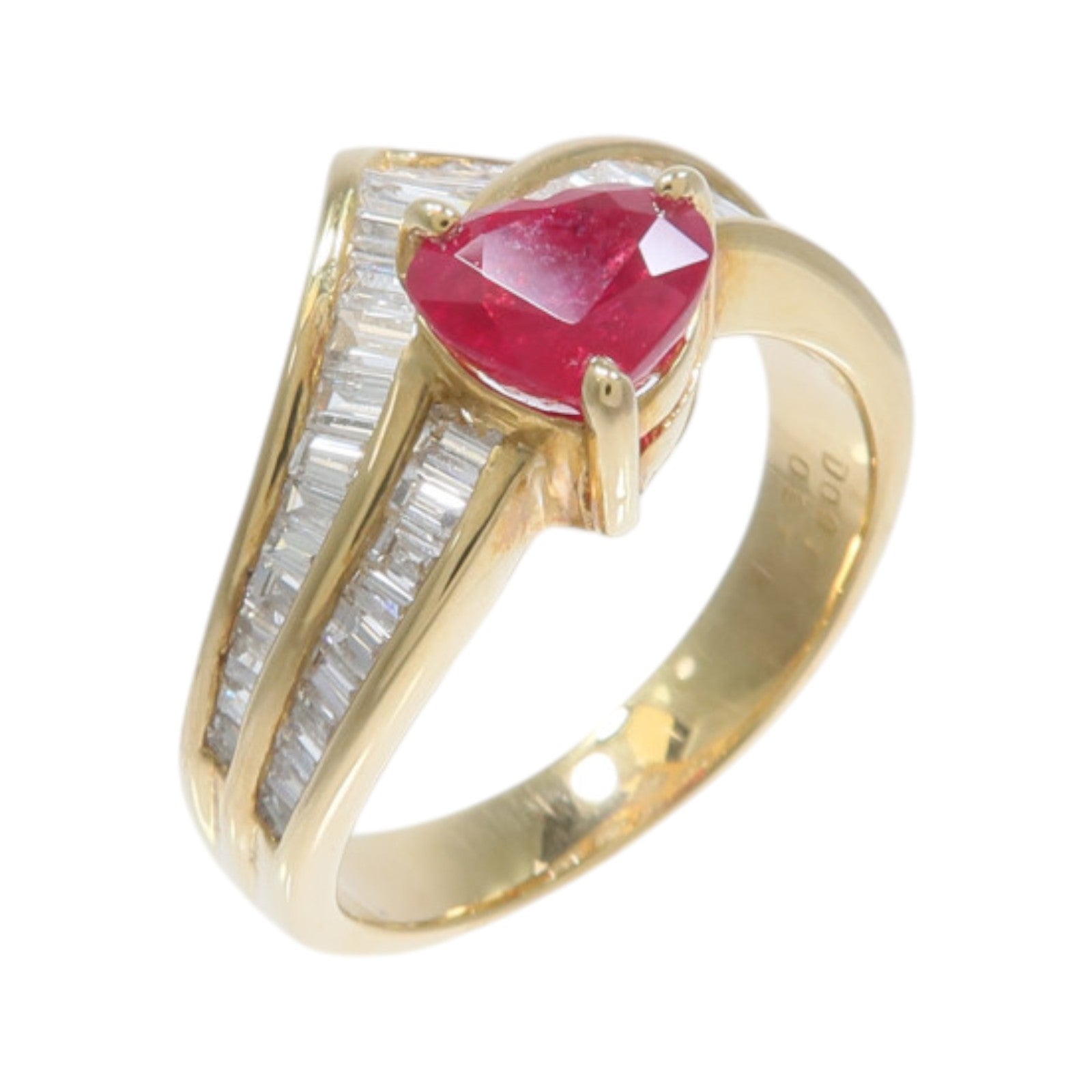 JEWELRY 18K黃金Ruby Diamond Ring紅寶石/鑽石戒指
