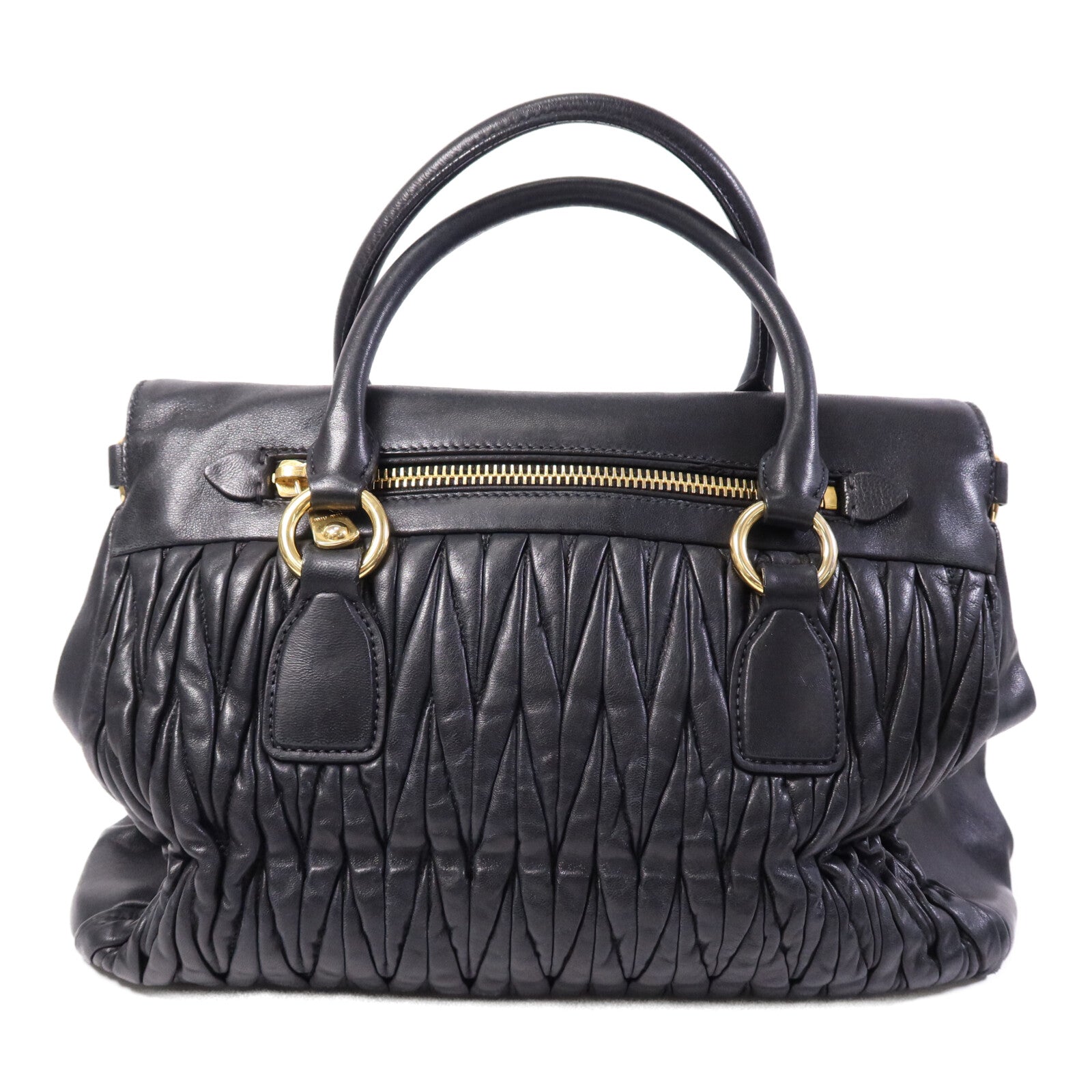 Miu Miu 羊皮皮革2 Way Shoulder Bag金扣手挽肩背兩用袋