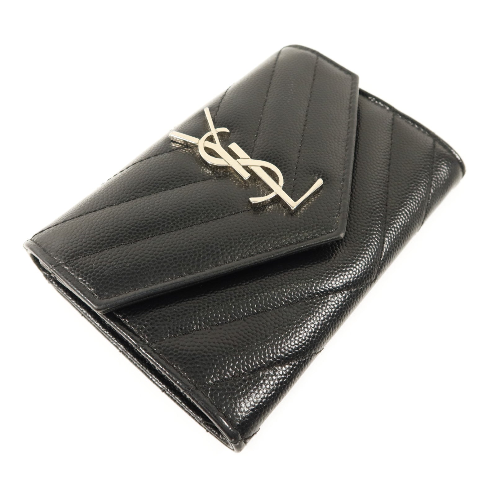 SAINT LAURENT 牛皮皮革Matelasse Small Envelope銀扣錢包