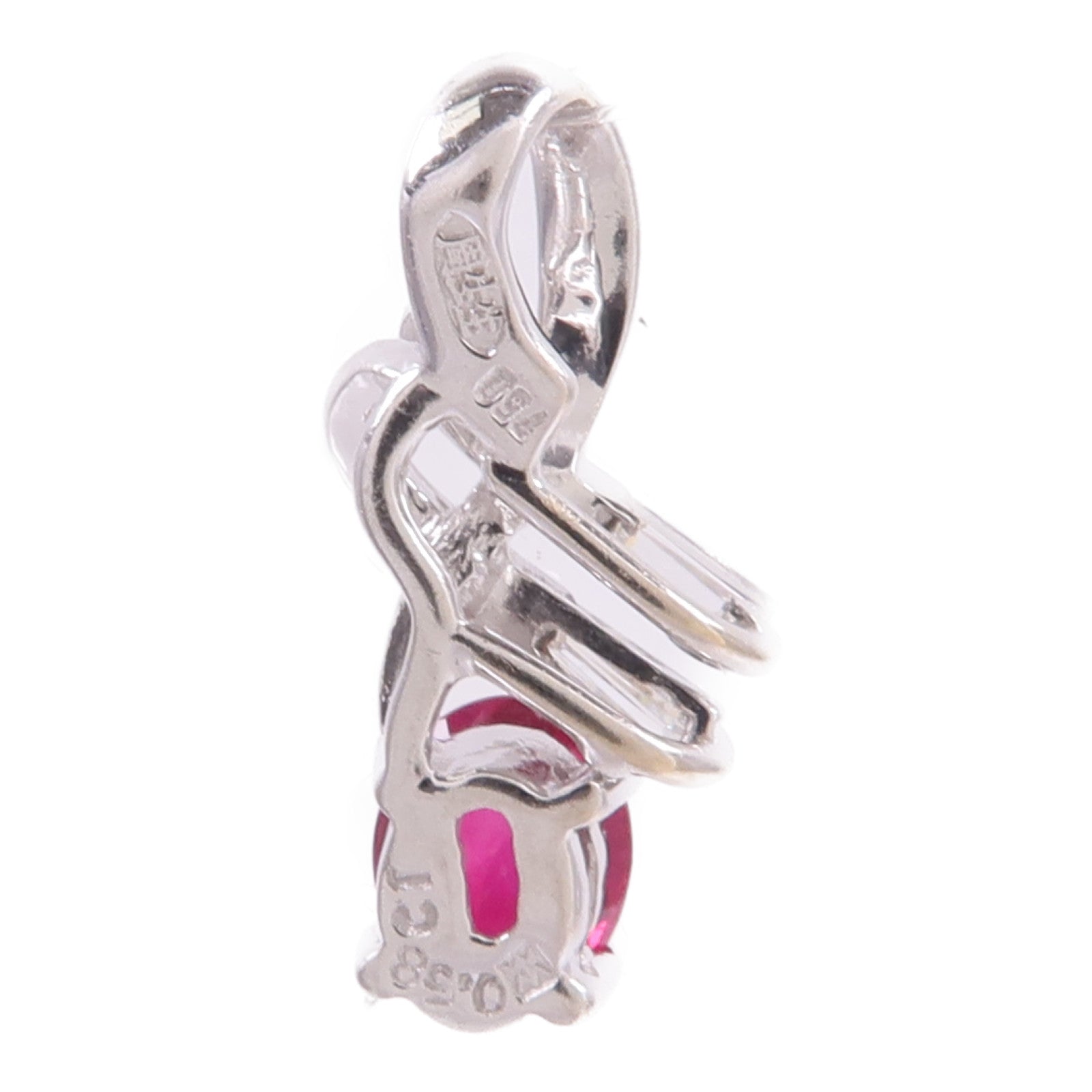 JEWELRY 18K白金Ruby Pendant Top紅寶石吊墜