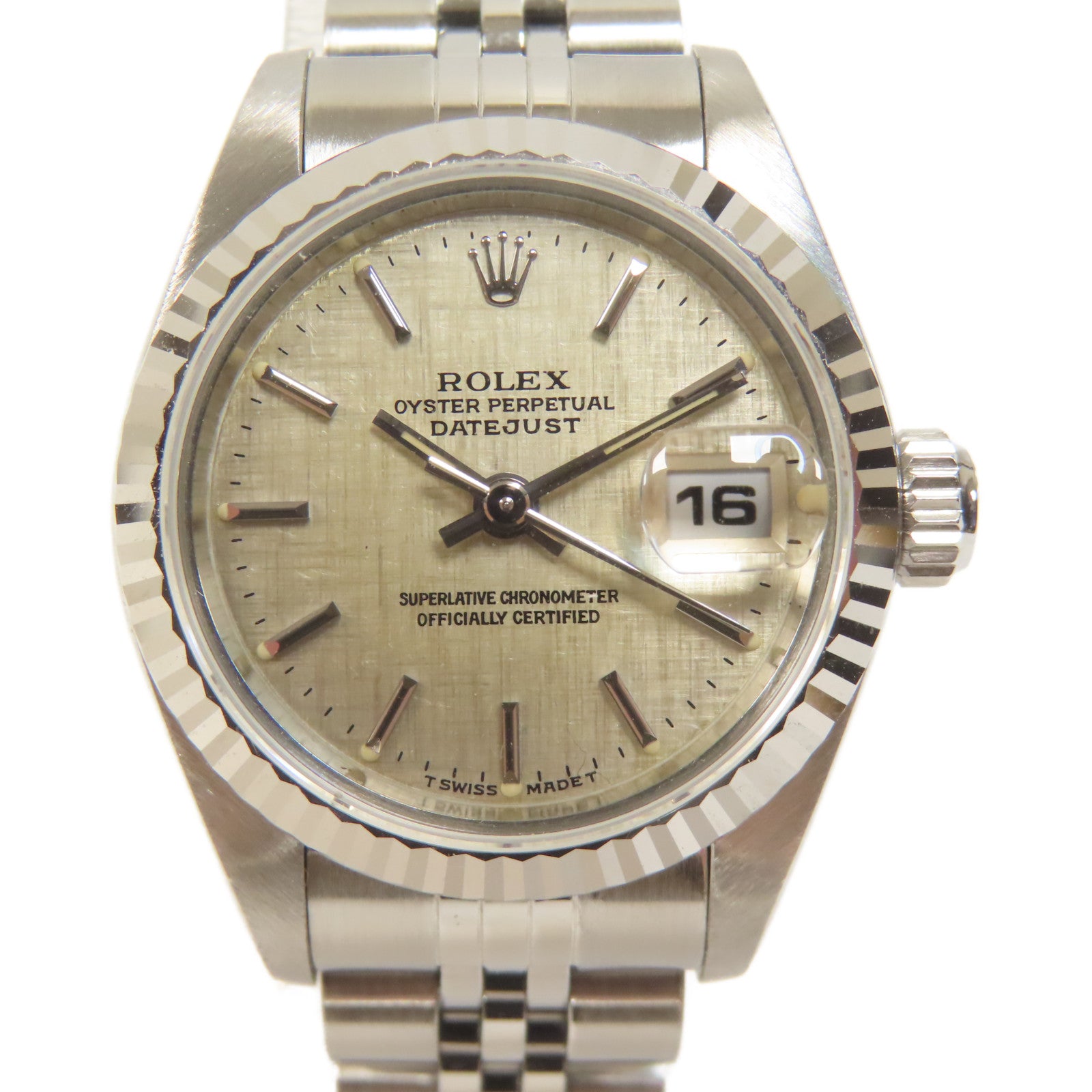 ROLEX Datejust 26mm不鏽鋼手錶自動機芯金色