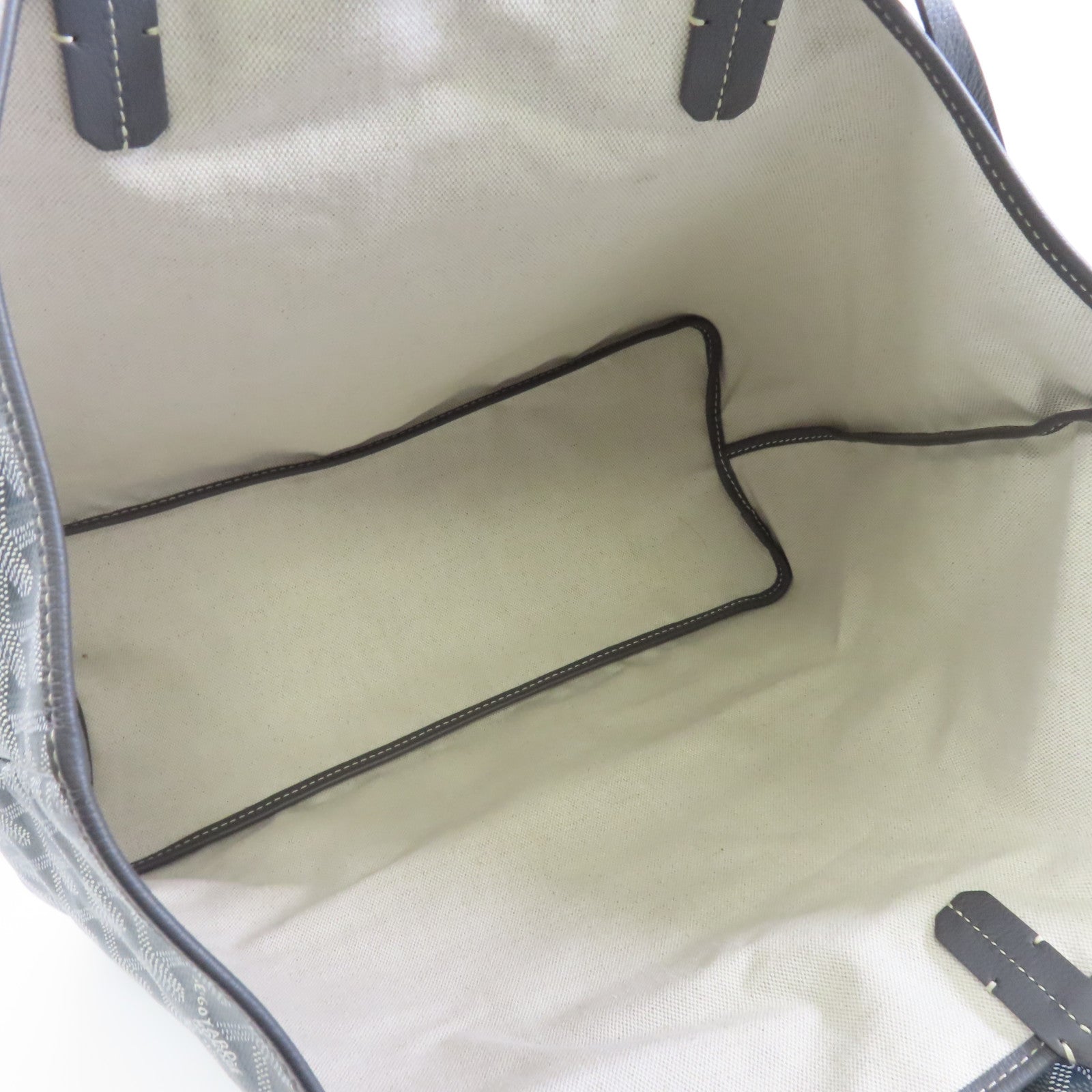 GOYARD 塗層帆布Saint Lonis PM銀扣手挽袋灰色