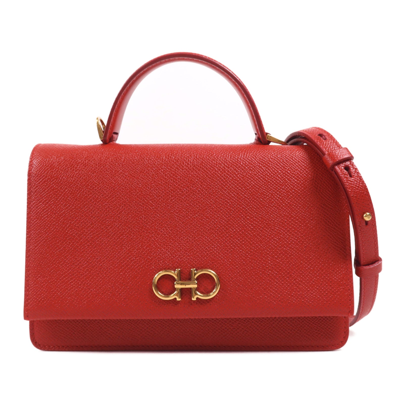 Salvatore Ferragamo 牛皮皮革2 Way Shoulder金扣手挽肩背兩用袋