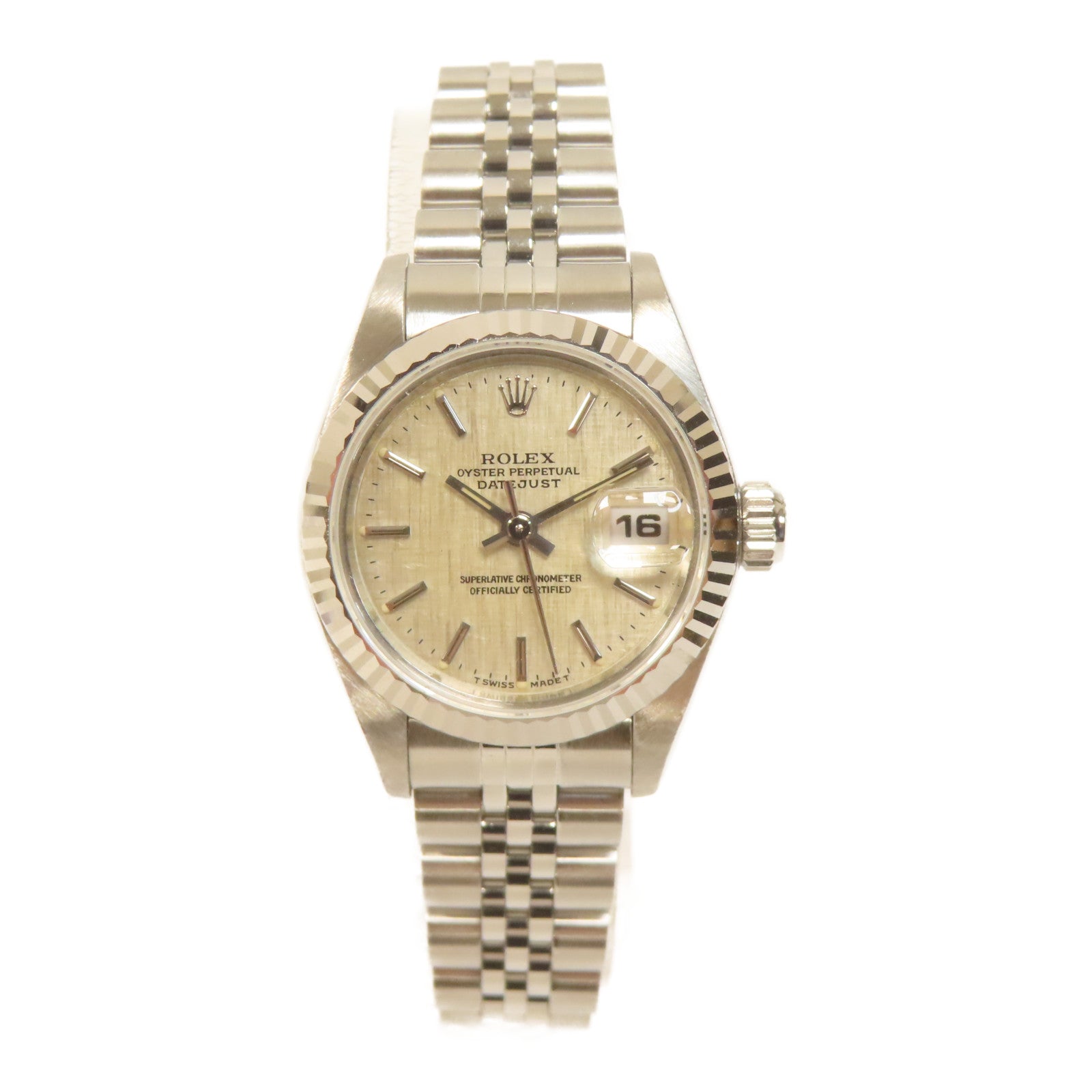 ROLEX Datejust 26mm不鏽鋼手錶自動機芯金色