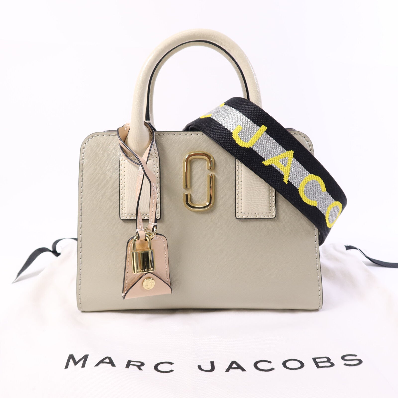 MARC JACOBS 牛皮皮革Little Big Shot Bag金扣手挽肩背兩用