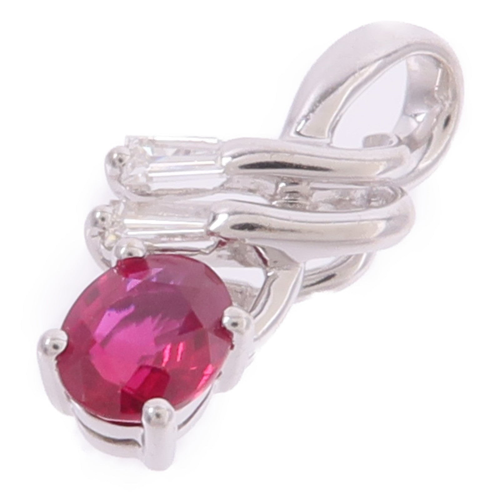 JEWELRY 18K白金Ruby Pendant Top紅寶石吊墜