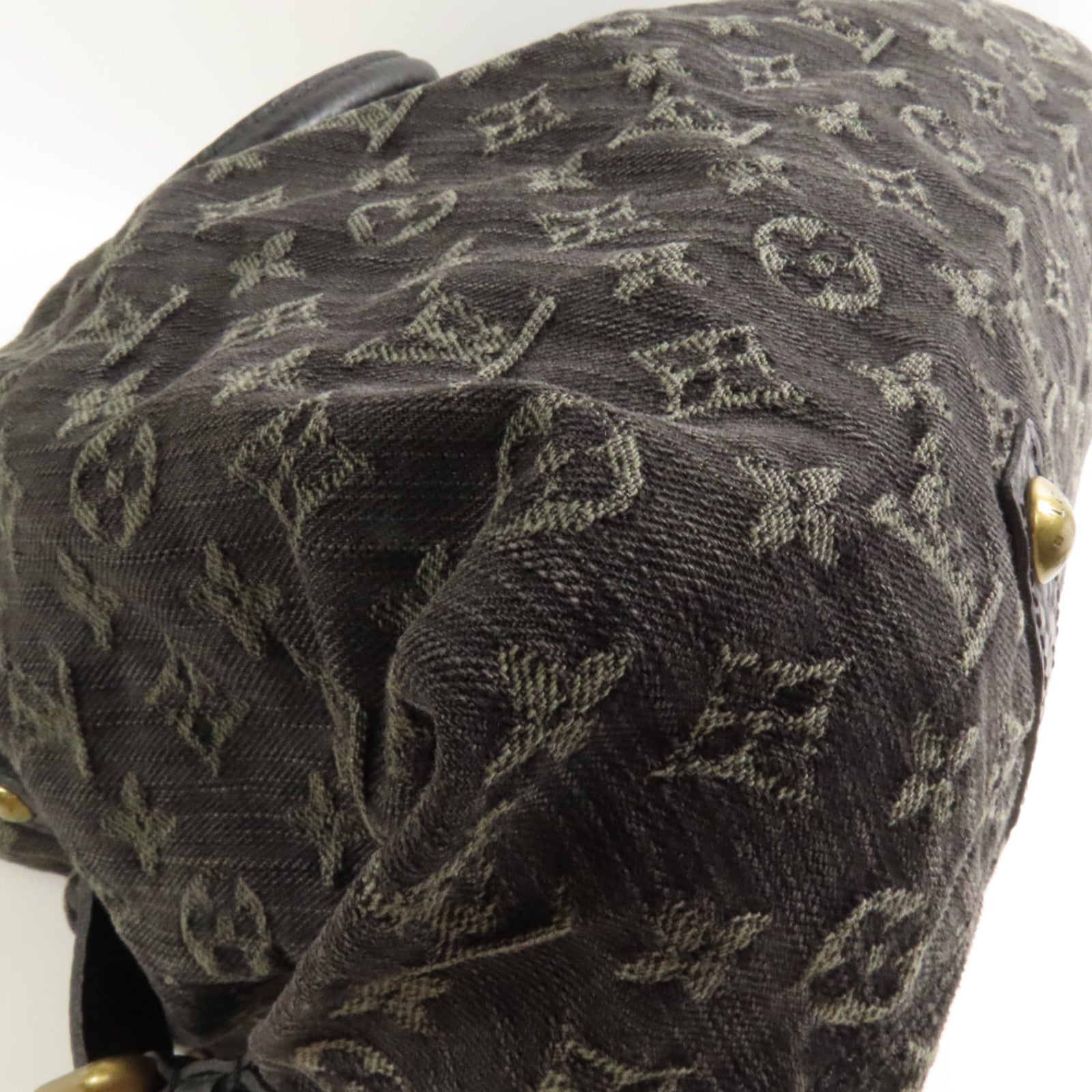 LOUIS VUITTON Monogram Denim Neo Cabby MM金扣手挽肩背兩用袋