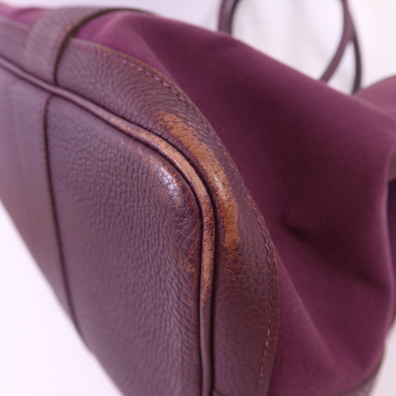 HERMES 帆布Garden Party PM銀扣手挽袋