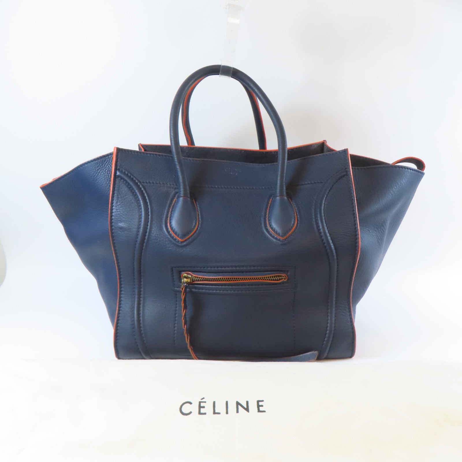 CELINE 牛皮皮革Tote Bag手挽袋藍色