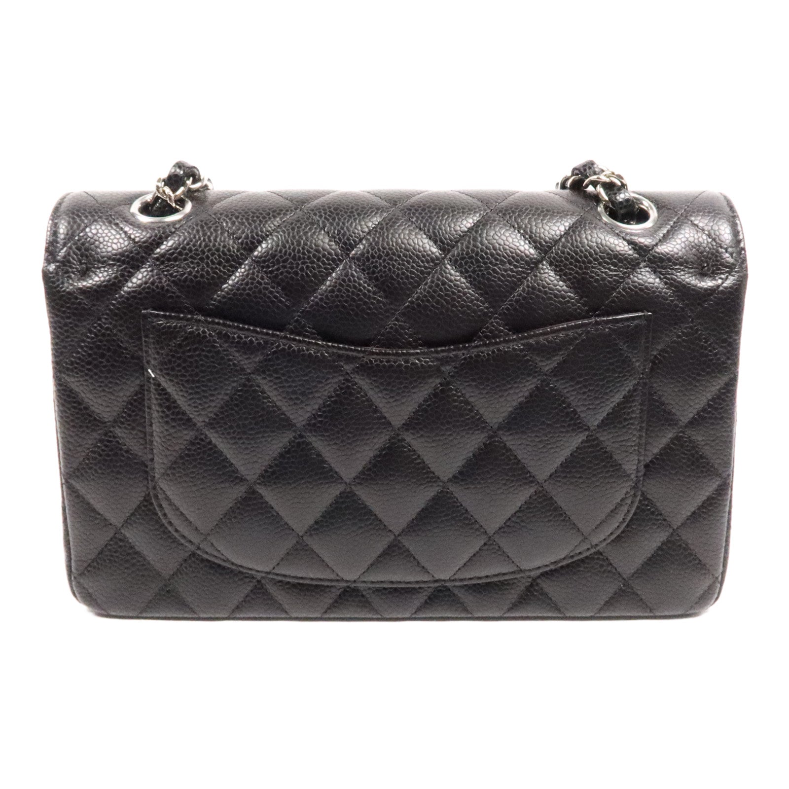 CHANEL 牛皮皮革Classic 23cm銀扣鏈帶肩背袋