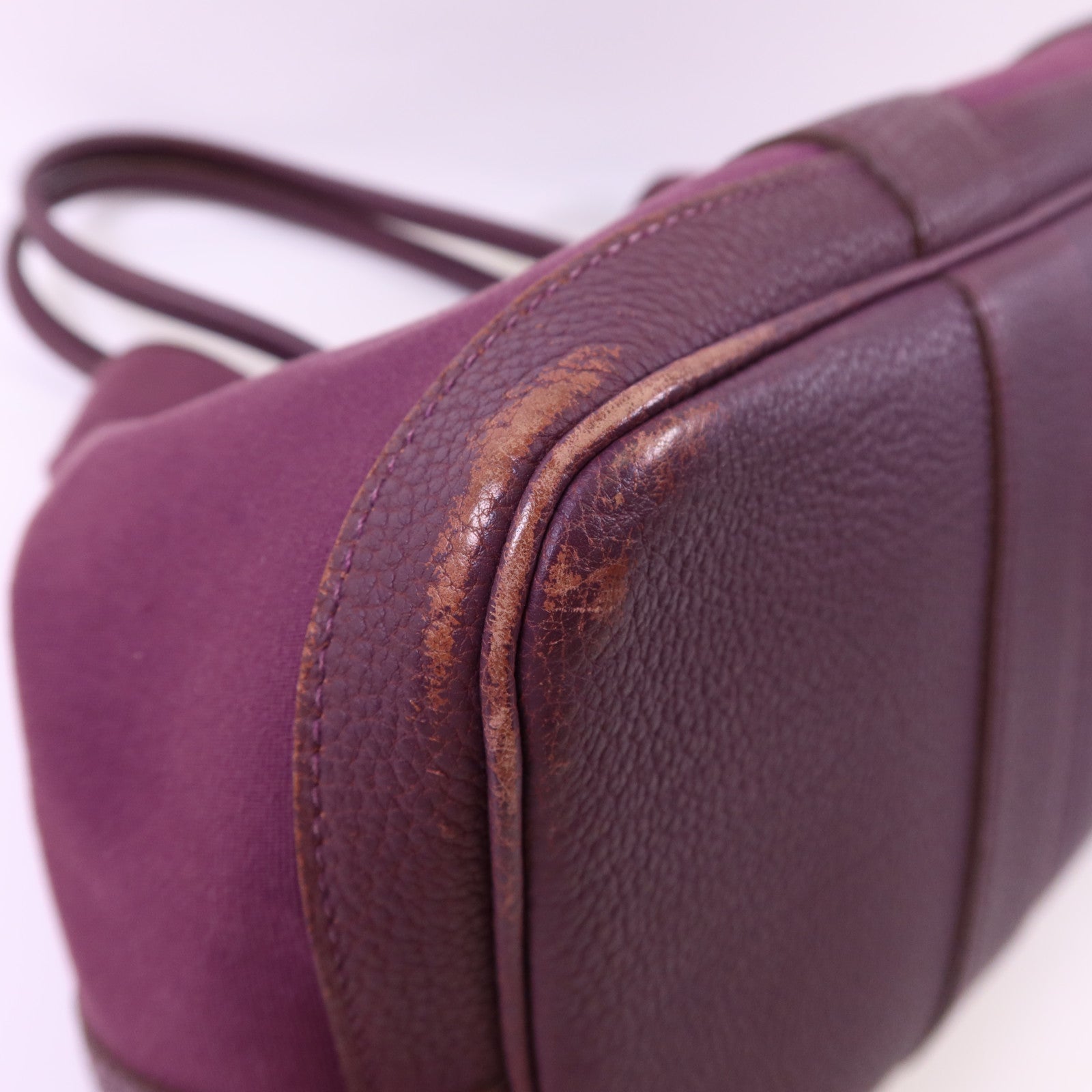 HERMES 帆布Garden Party PM銀扣手挽袋