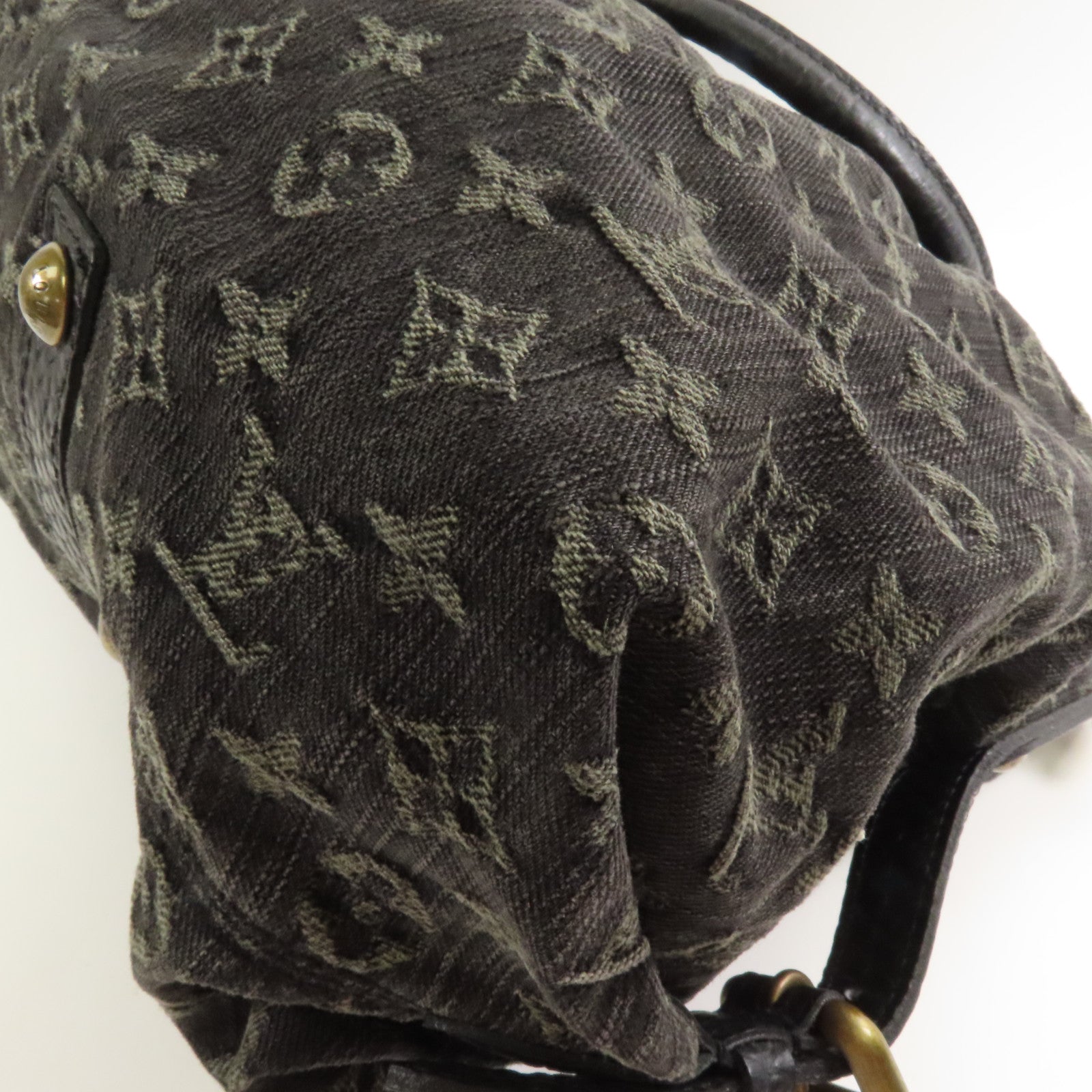 LOUIS VUITTON Monogram Denim Neo Cabby MM金扣手挽肩背兩用袋