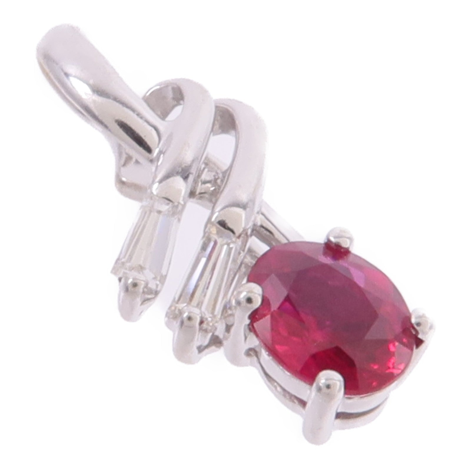 JEWELRY 18K白金Ruby Pendant Top紅寶石吊墜