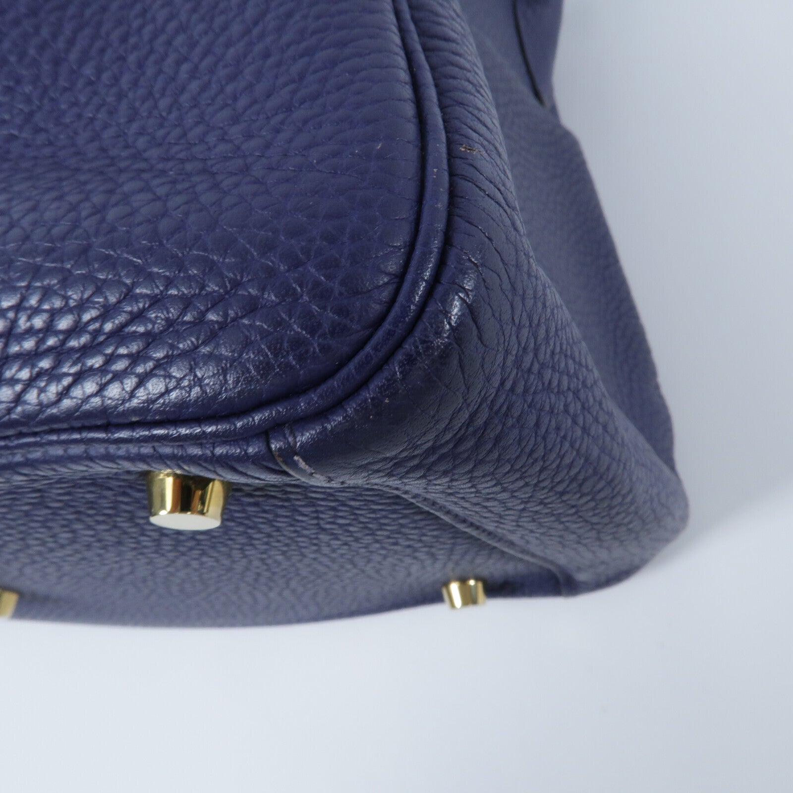 HERMES Clemence皮革Lindy 30手挽肩背兩用袋Bleu Encre