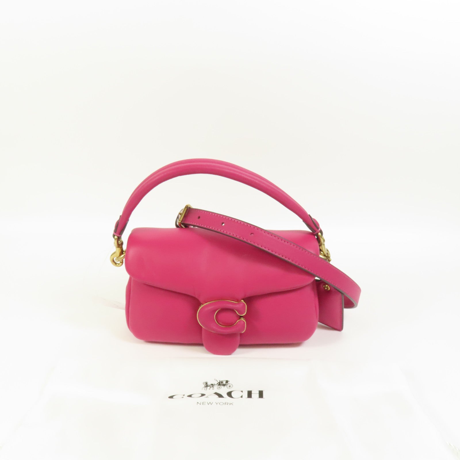 COACH 羊皮皮革Pillow Tabby 18金扣手挽肩背兩用袋