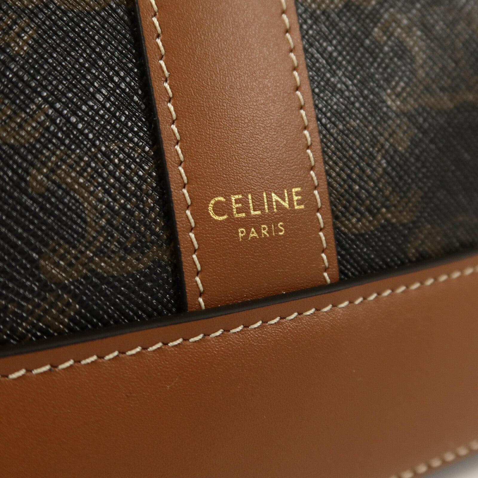 CELINE 塗層帆布Triomphe Small Bucket肩背袋