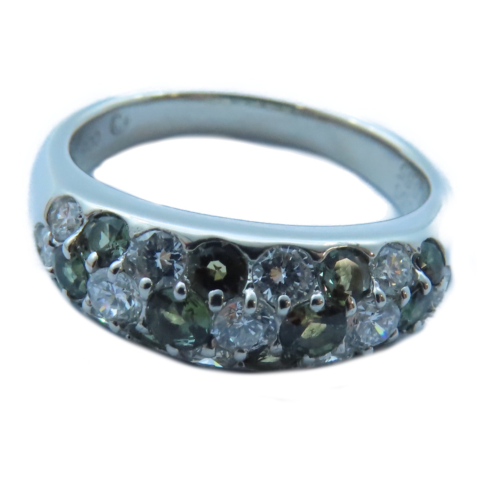 JEWELRY PT900白金Alexandrite/Diamond Ring0.66ct紫翠玉/0.65ct鑽石戒指US#7.25