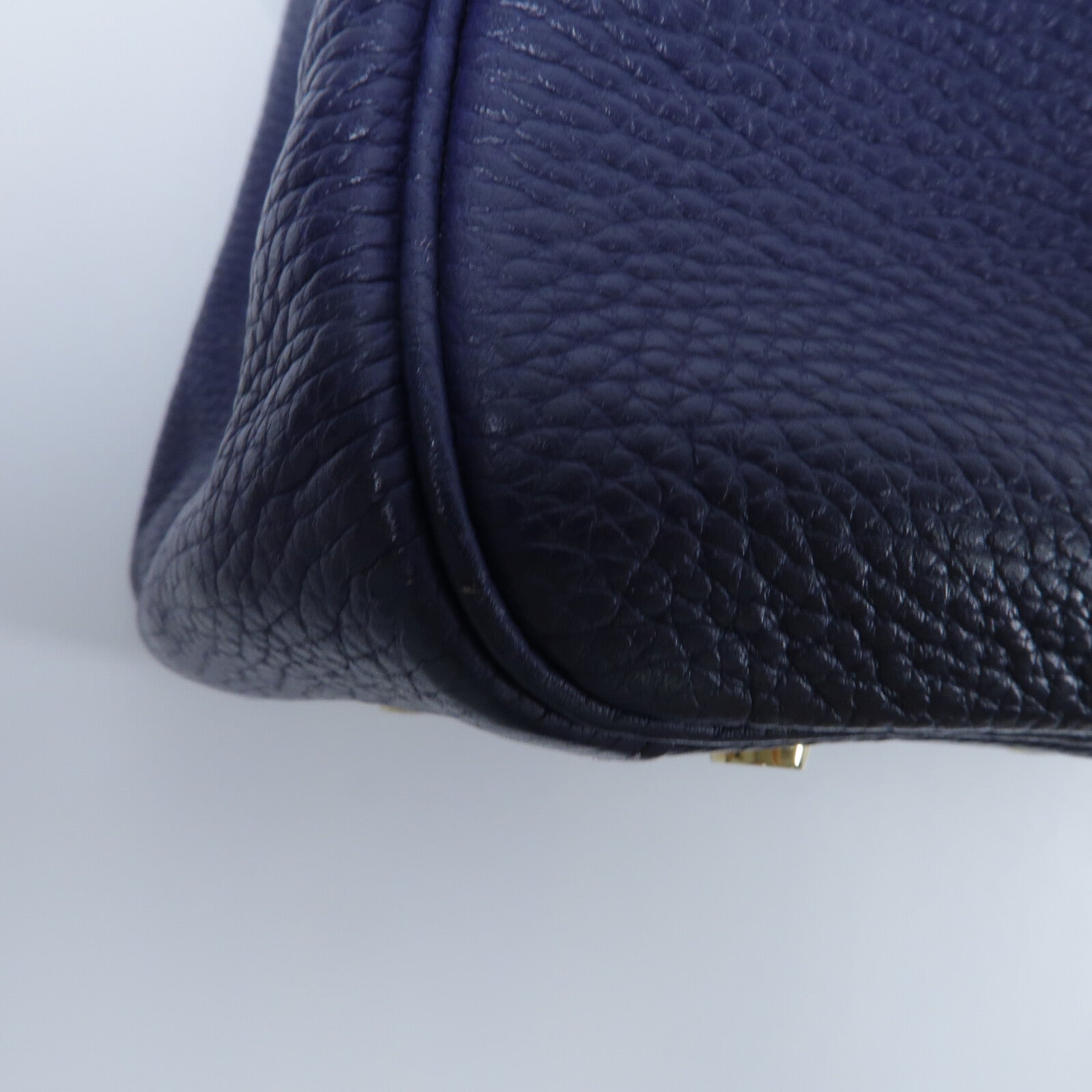 HERMES Clemence皮革Lindy 30手挽肩背兩用袋Bleu Encre
