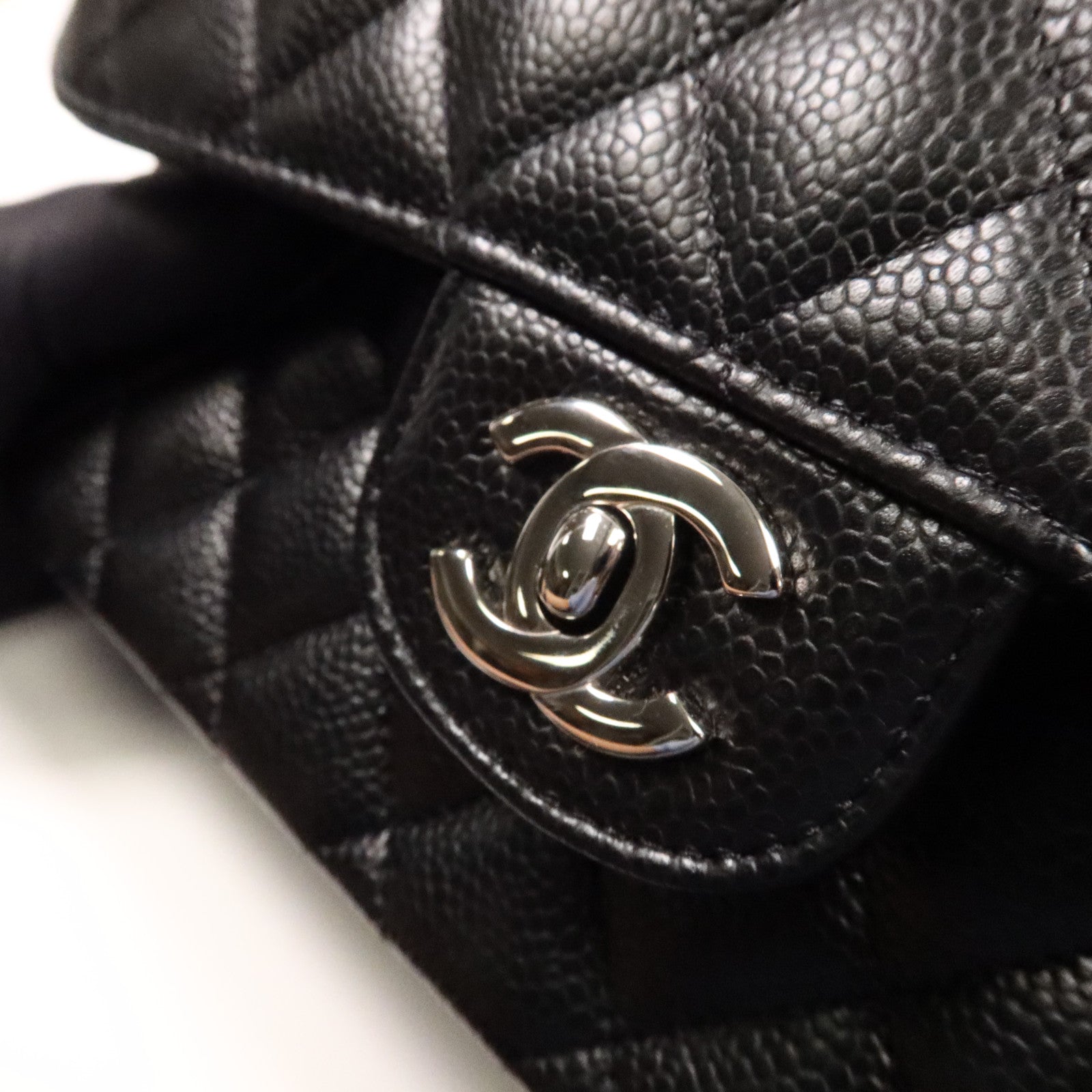 CHANEL 牛皮皮革Classic 23cm銀扣鏈帶肩背袋