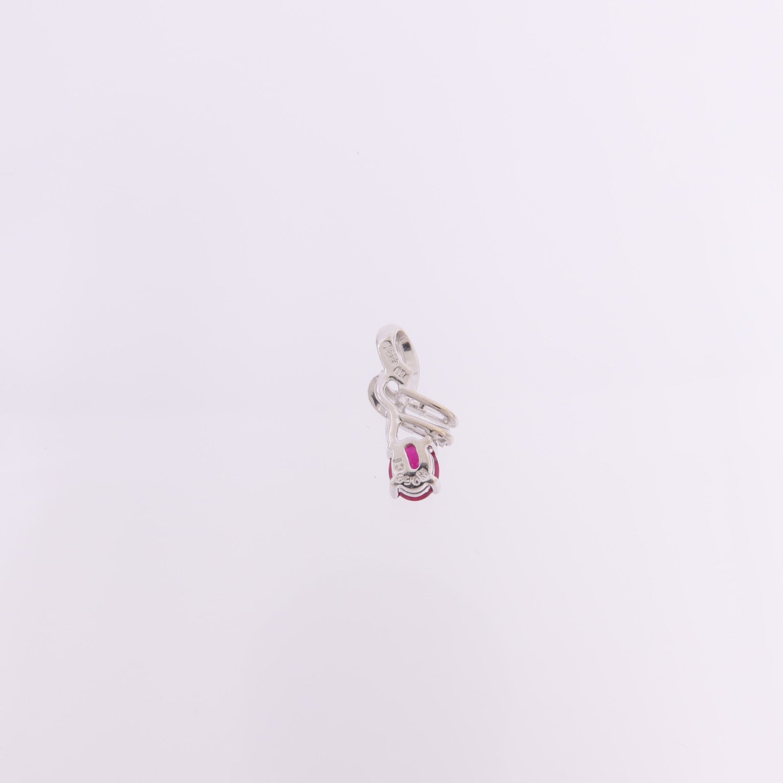 JEWELRY 18K白金Ruby Pendant Top紅寶石吊墜