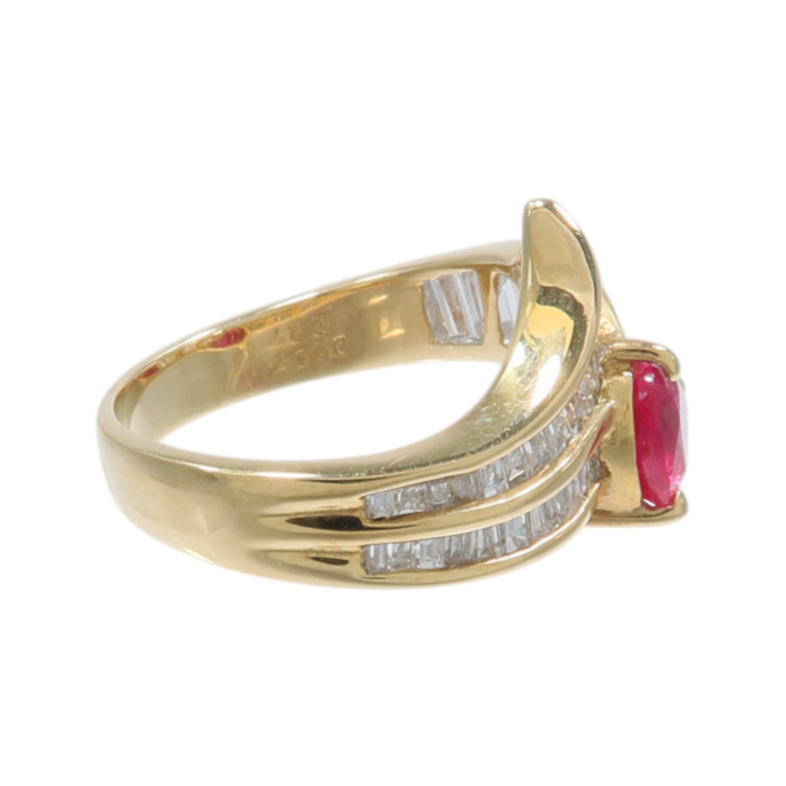 JEWELRY 18K黃金Ruby Diamond Ring紅寶石/鑽石戒指