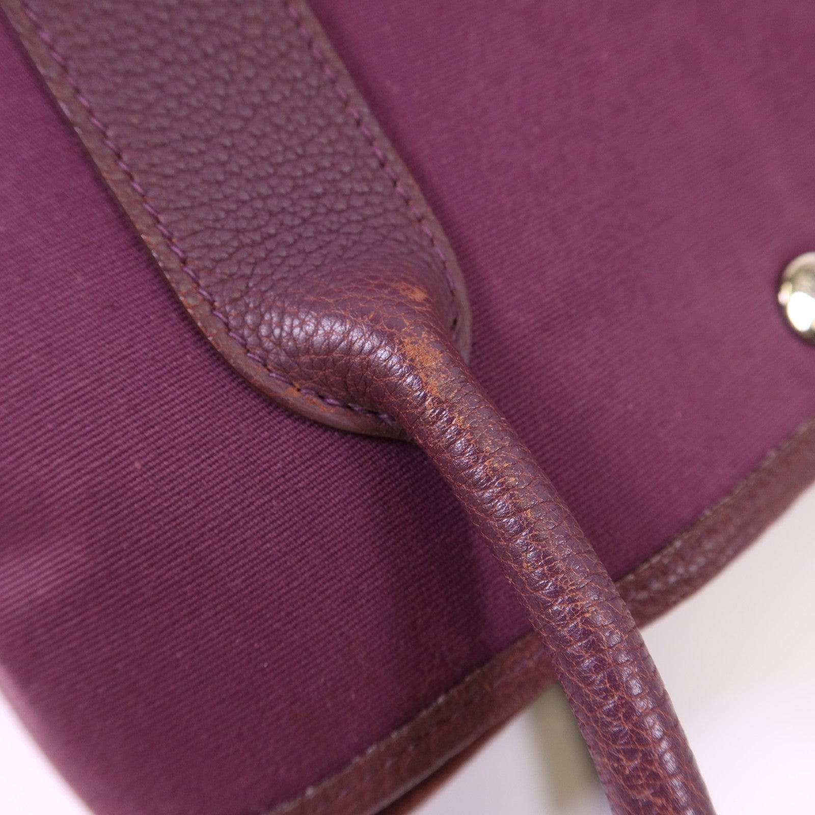 HERMES 帆布Garden Party PM銀扣手挽袋