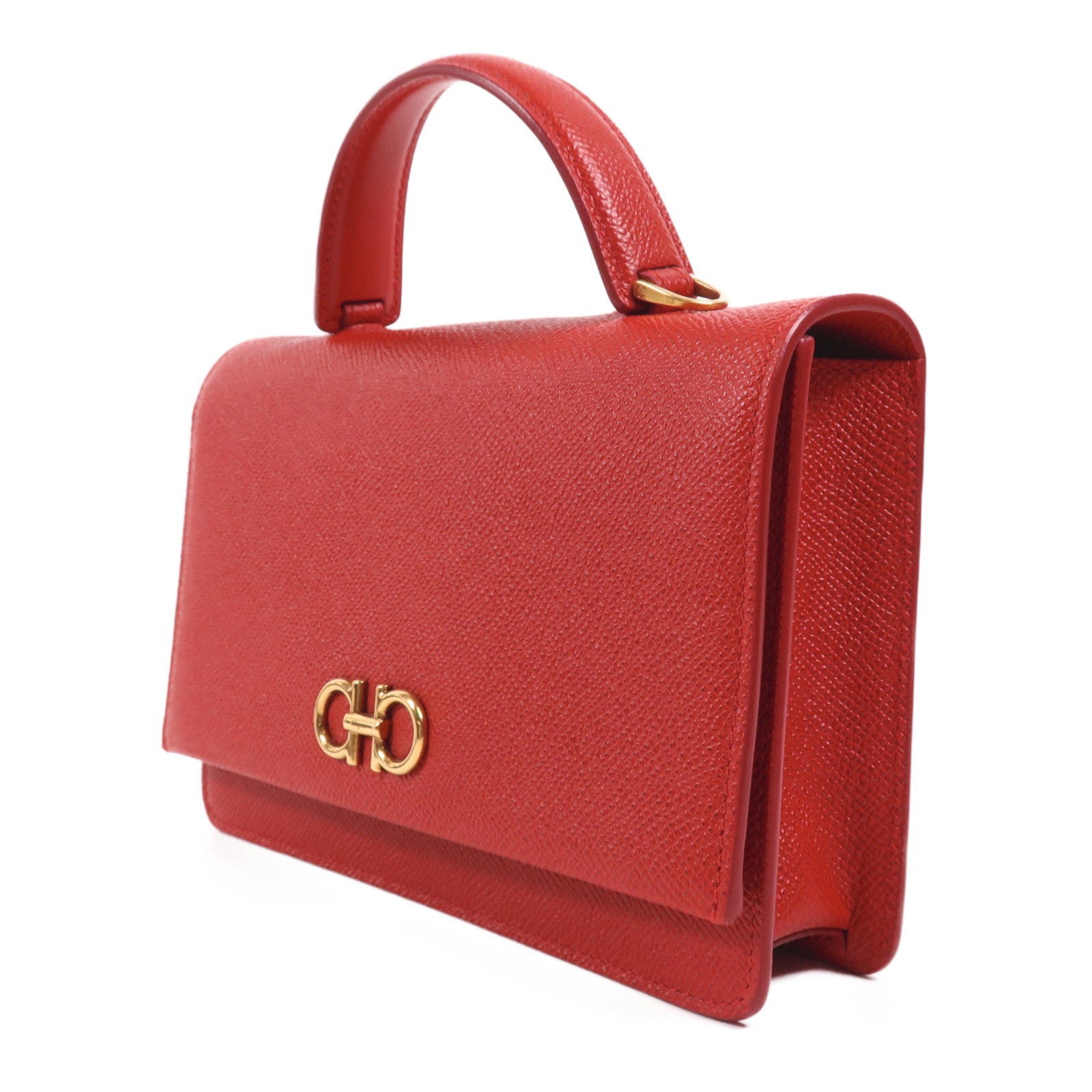 Salvatore Ferragamo 牛皮皮革2 Way Shoulder金扣手挽肩背兩用袋
