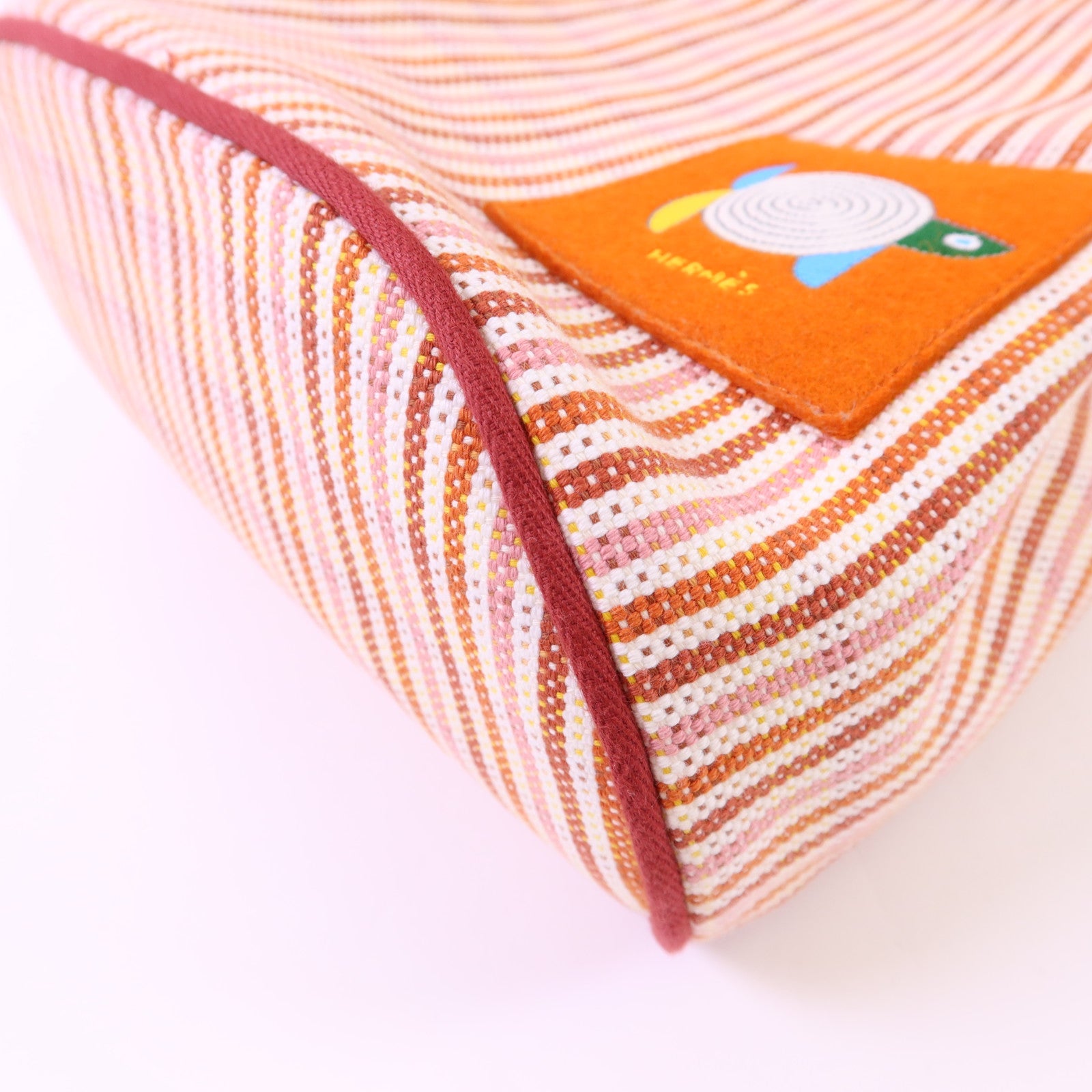 HERMES 布料Animaux Nattes Backpack銀扣背包