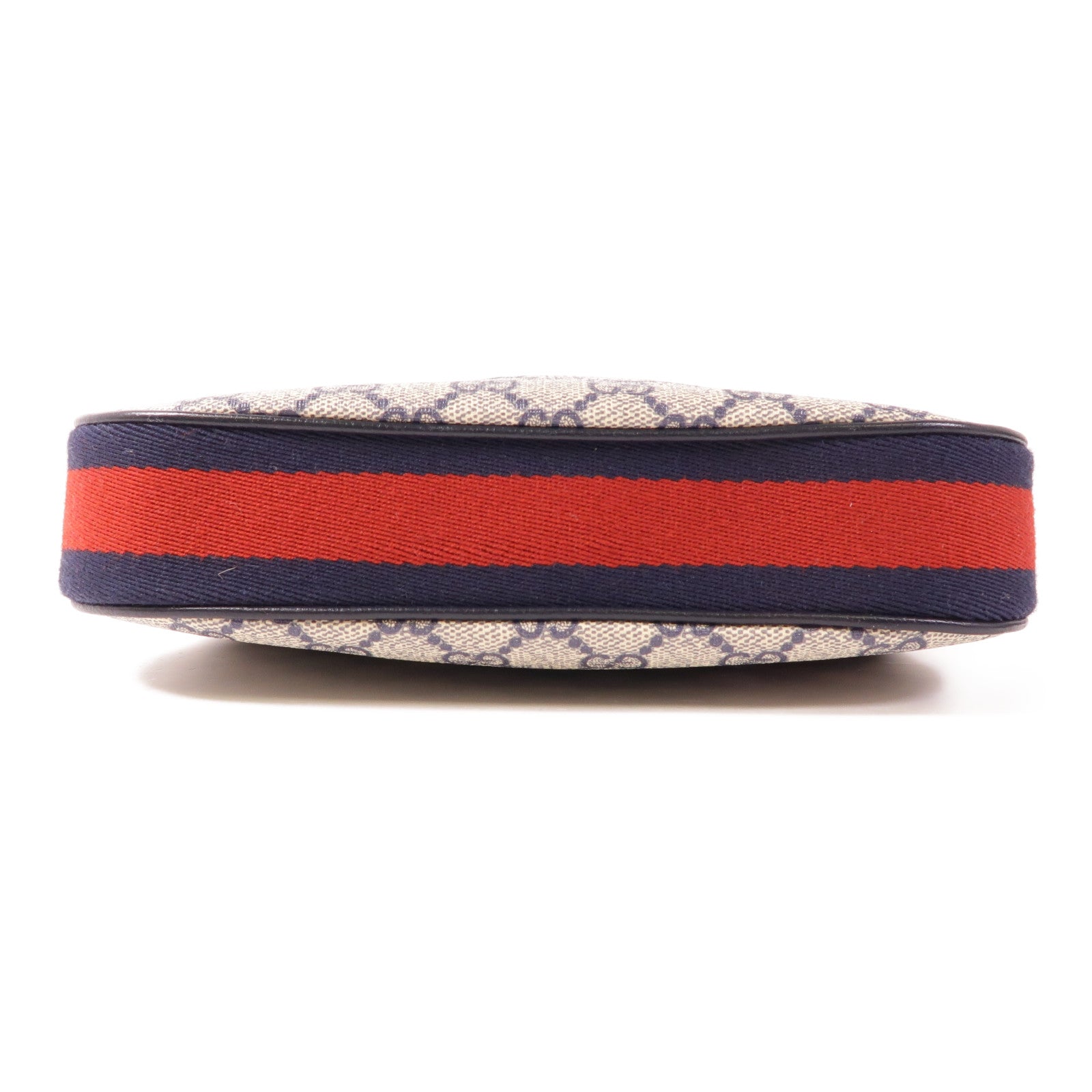 GUCCI GG SHW Attache Small Shoulder Bag 699409 Coated Canvas Navy/Beige/Red