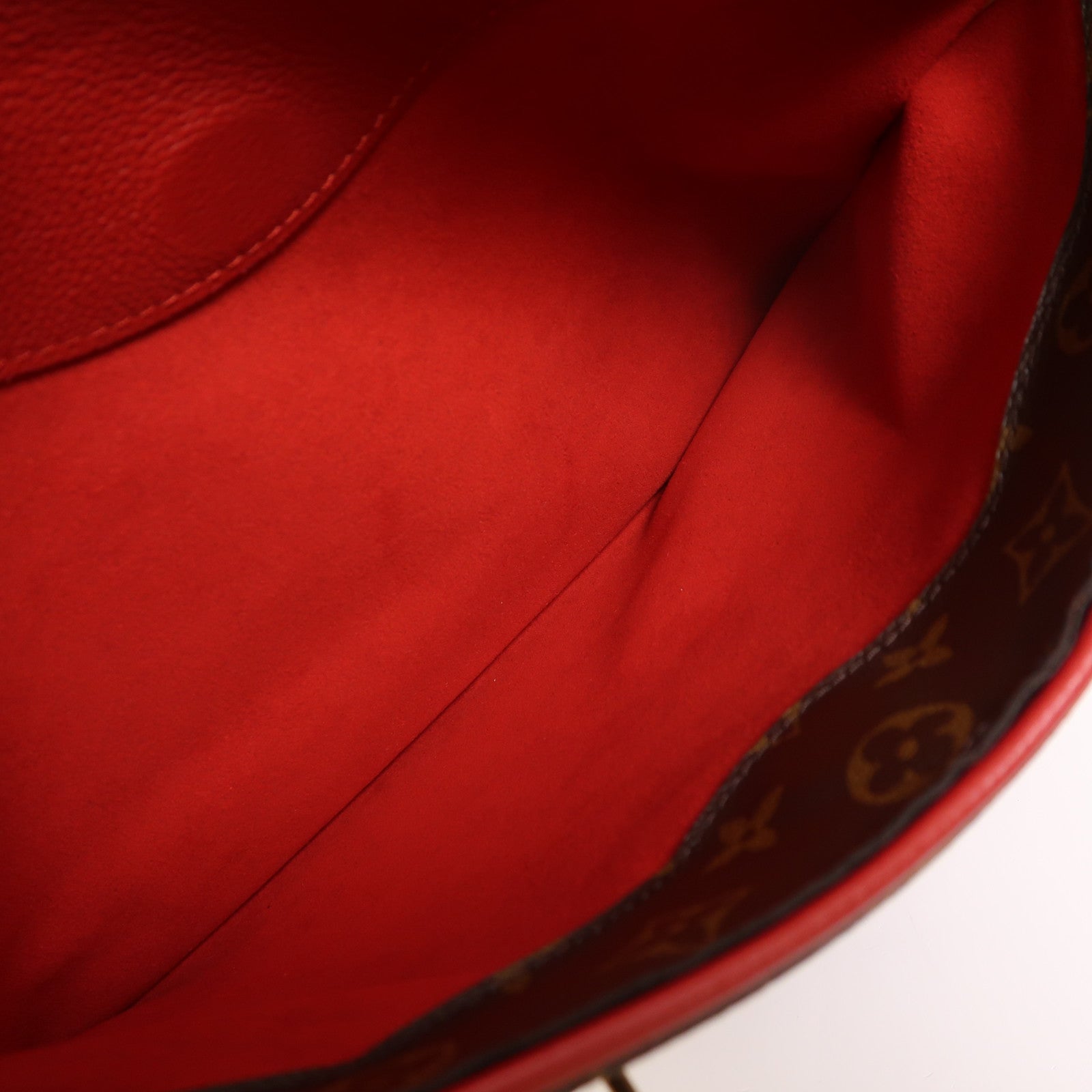 LOUIS VUITTON 【激減優惠】Monogram Pallas金扣手挽肩背兩用袋棕色/紅色
