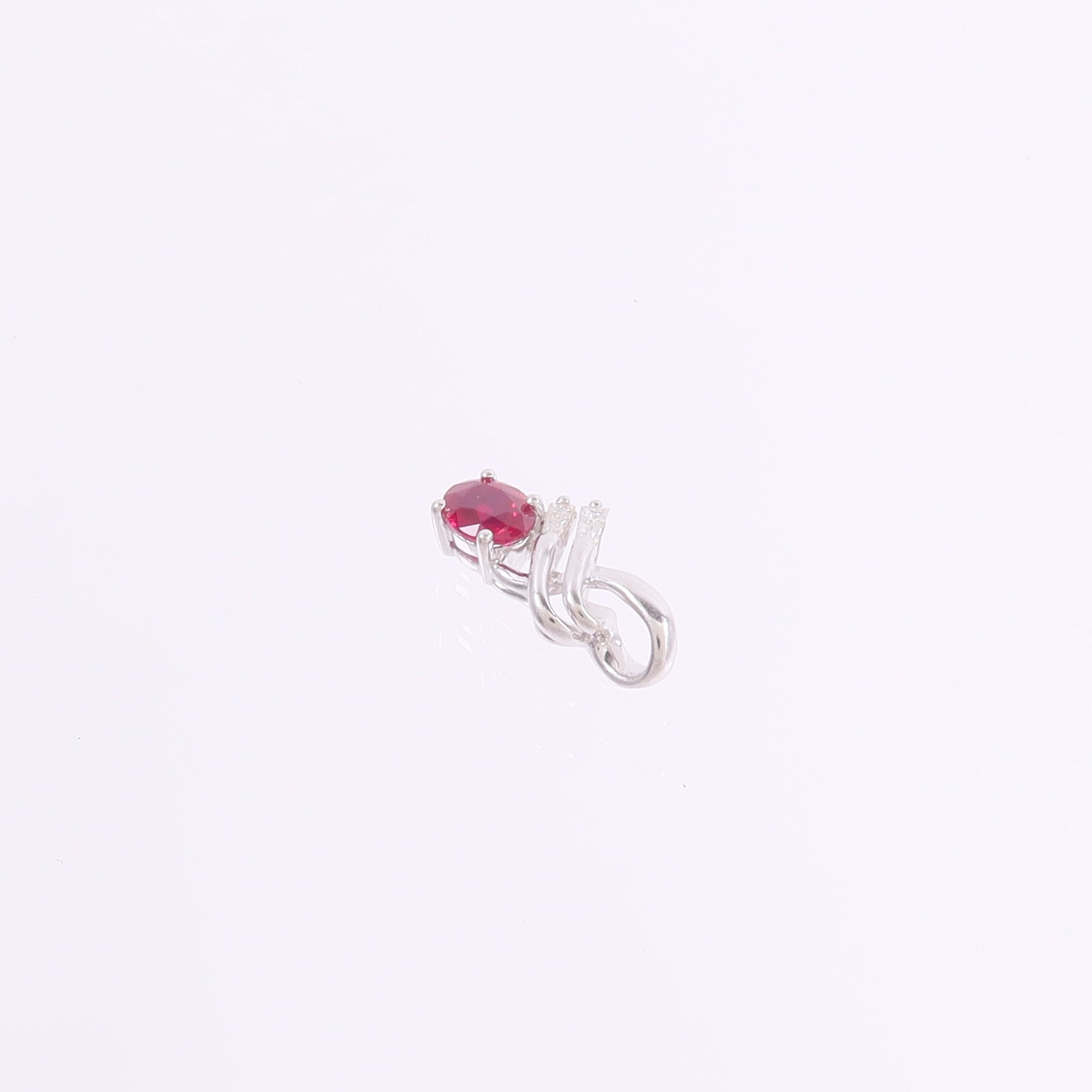 JEWELRY 18K白金Ruby Pendant Top紅寶石吊墜