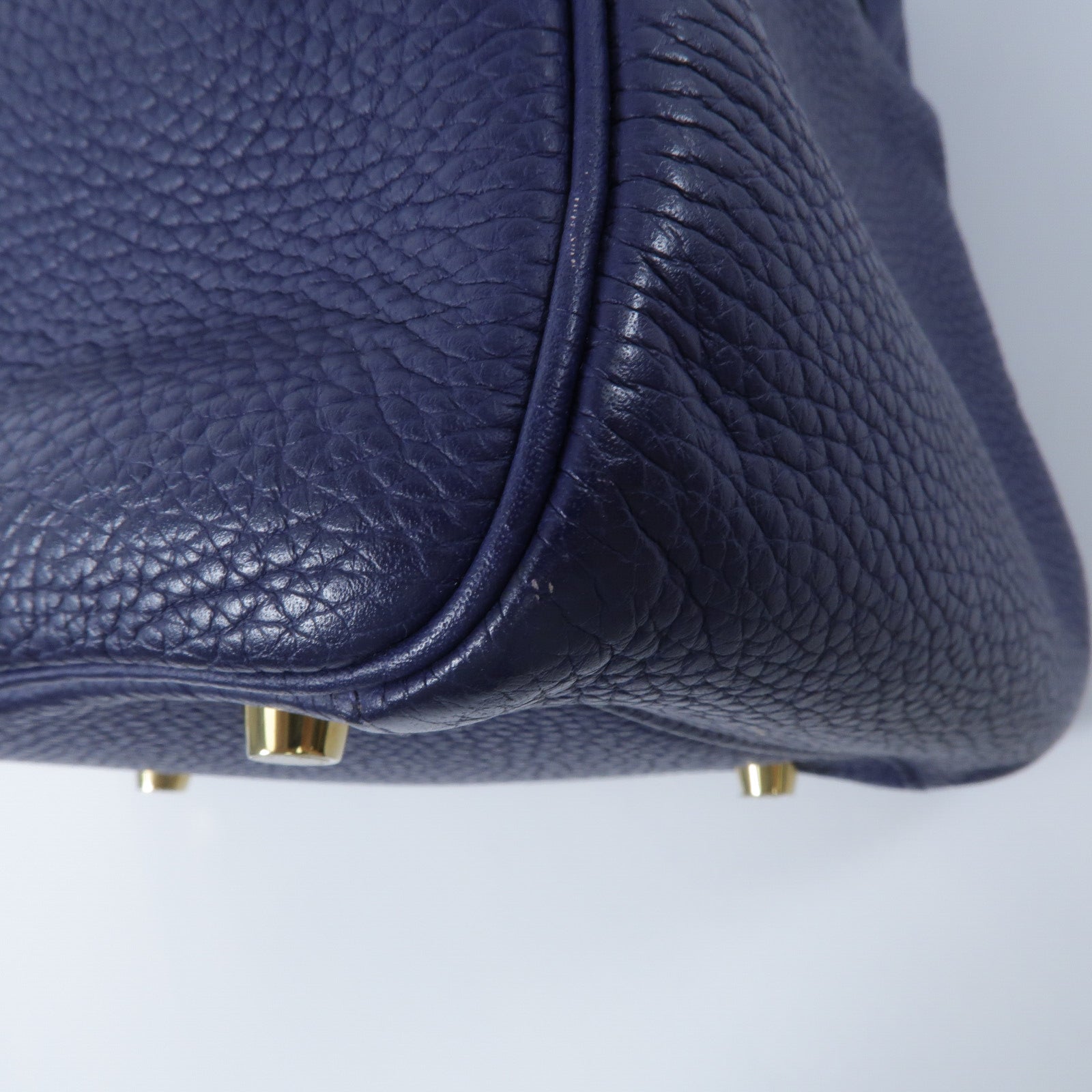 HERMES Clemence皮革Lindy 30手挽肩背兩用袋Bleu Encre