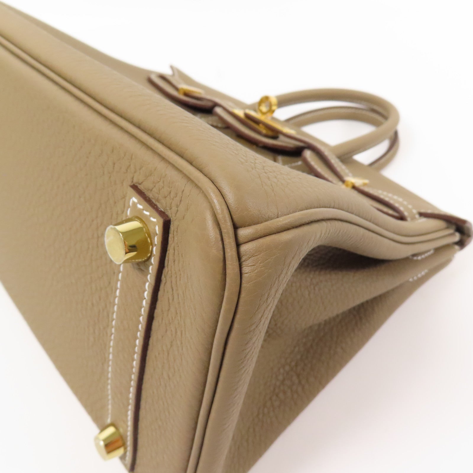 HERMES 【激減優惠】Togo皮革金扣Birkin 25手挽袋Etoupe