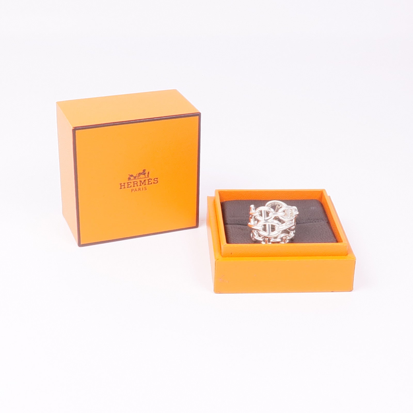 HERMES 925純銀Chaine d'ancre Enchainee Ring戒指Hermes#53/US#7