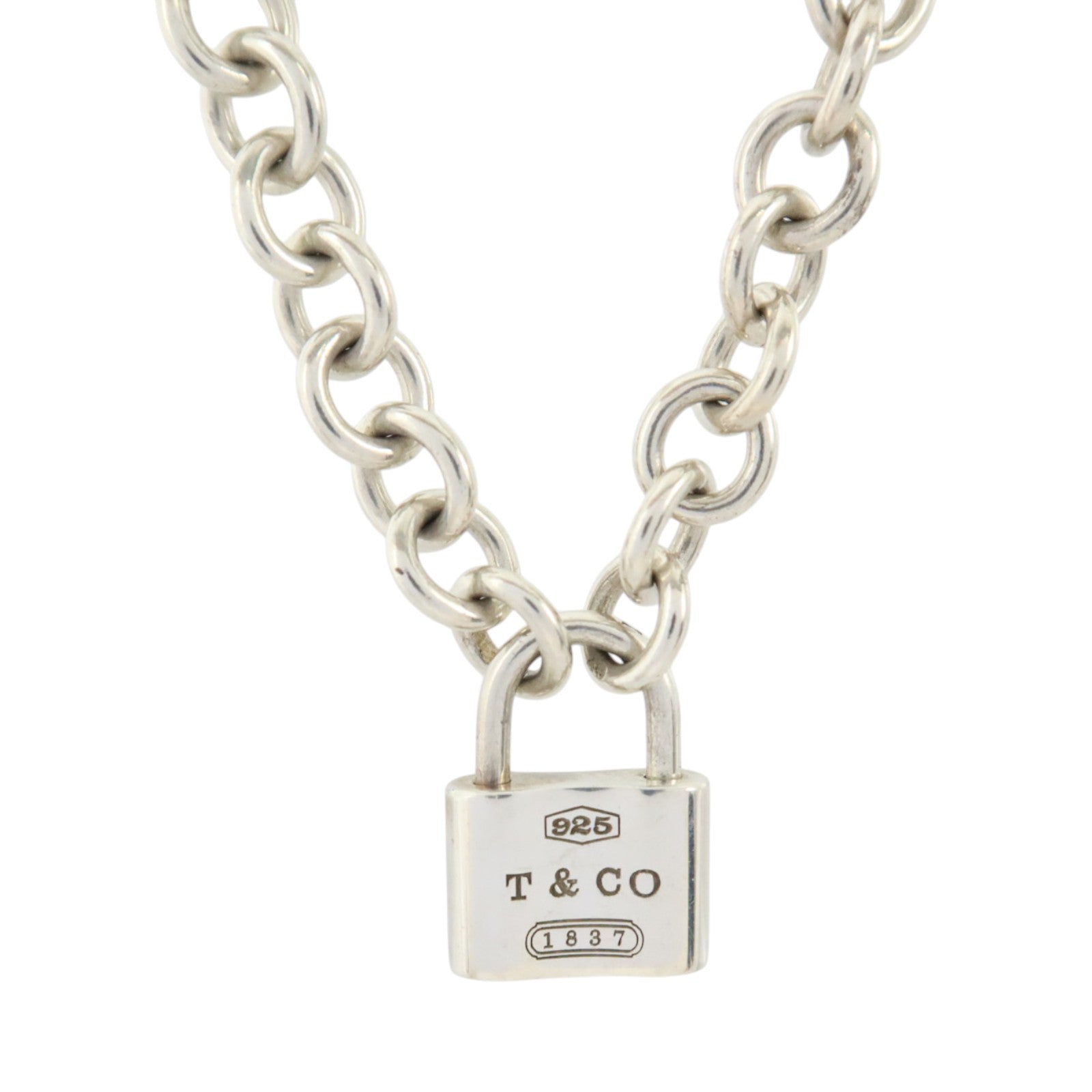 TIFFANY＆CO 925純銀1837 Padlock Necklace項鏈