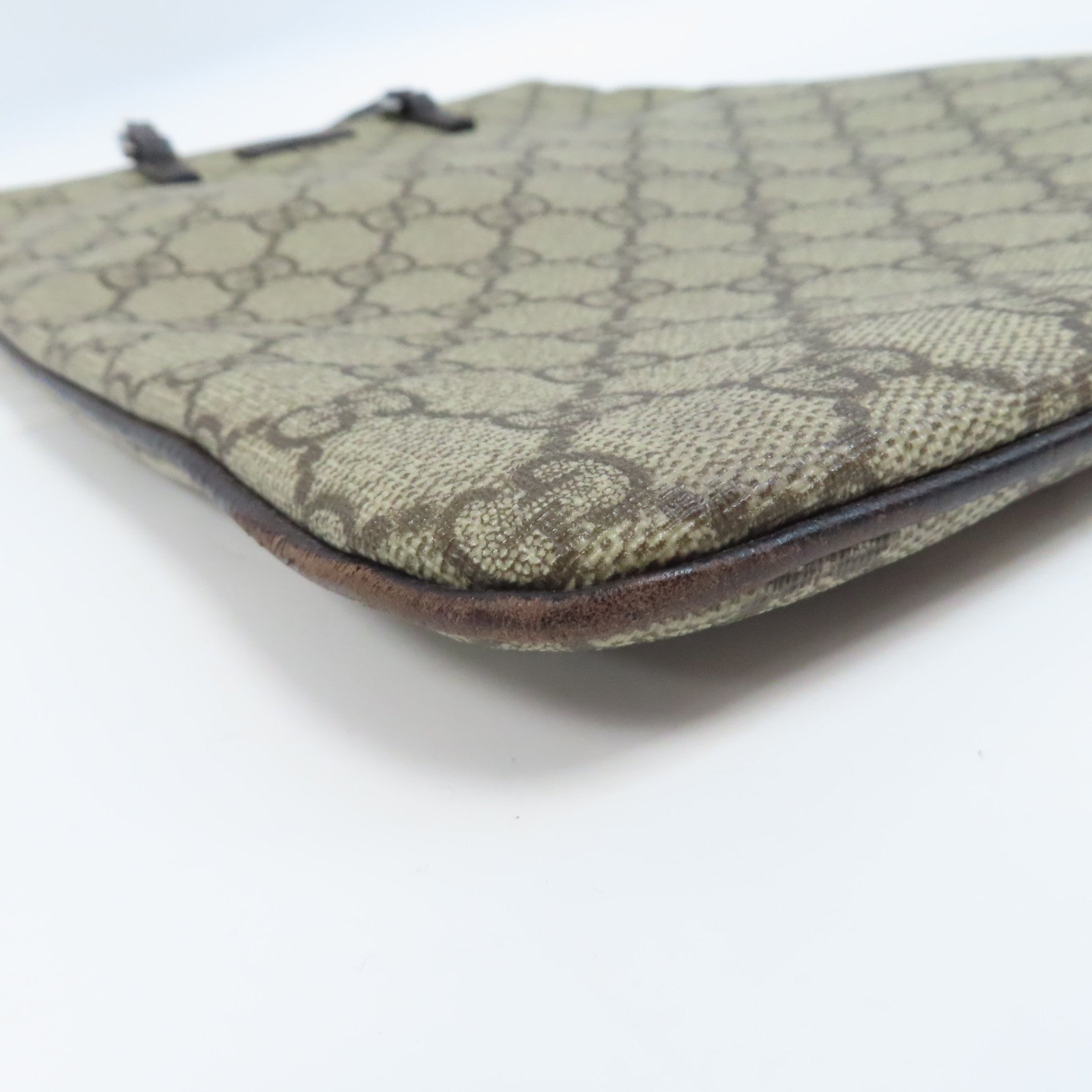 GUCCI 塗層帆布Tote Bag銀扣手挽袋啡色