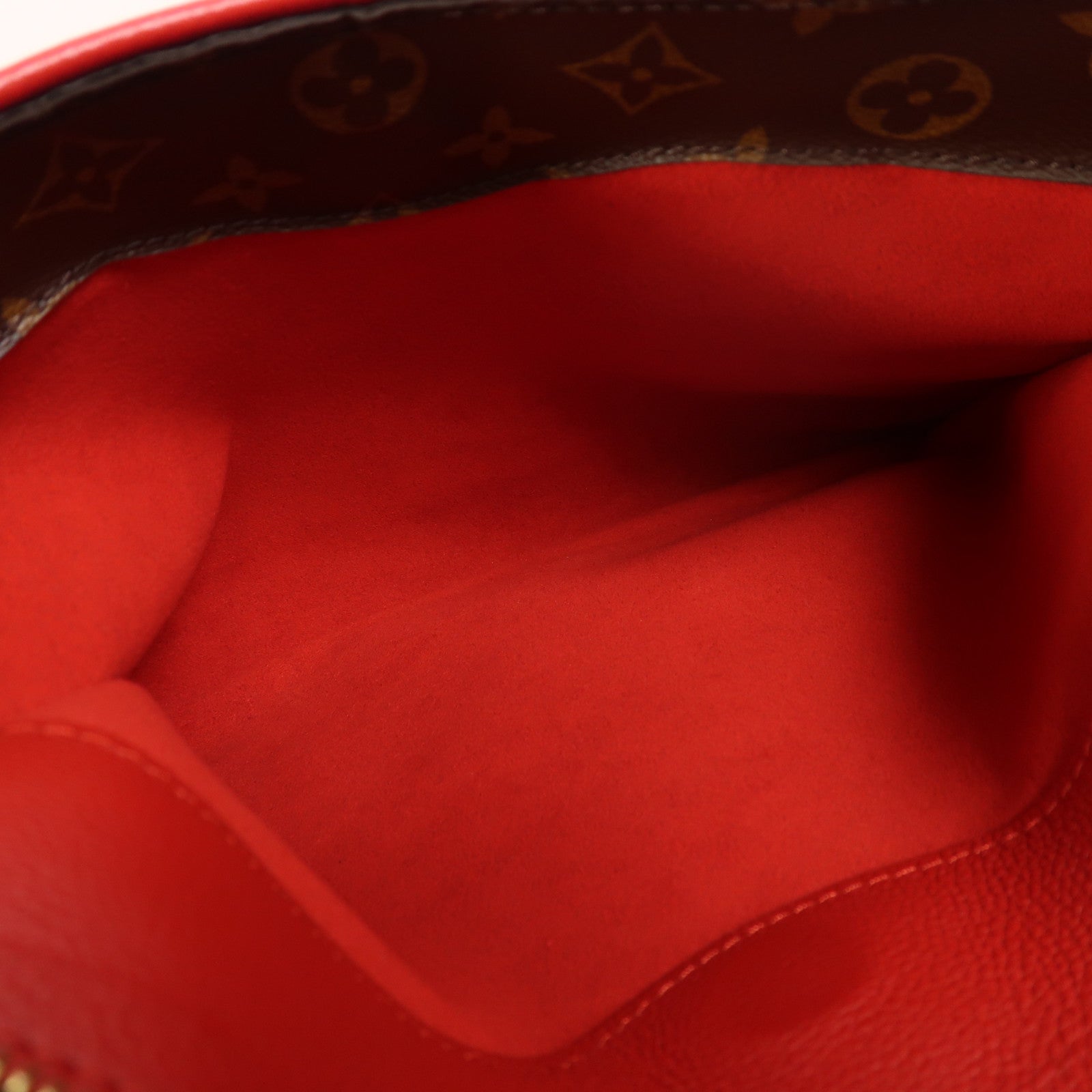 LOUIS VUITTON 【激減優惠】Monogram Pallas金扣手挽肩背兩用袋棕色/紅色