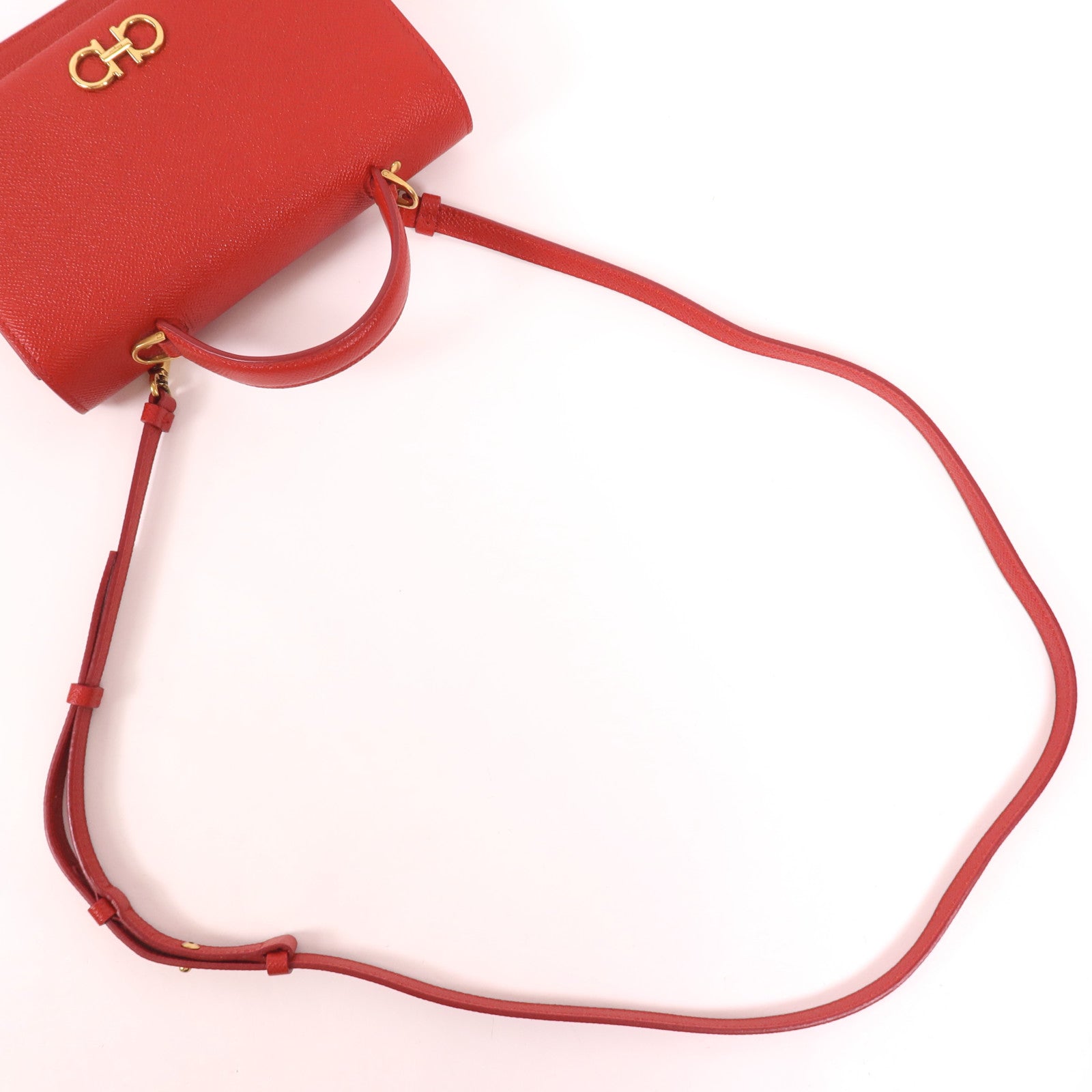Salvatore Ferragamo 牛皮皮革2 Way Shoulder金扣手挽肩背兩用袋
